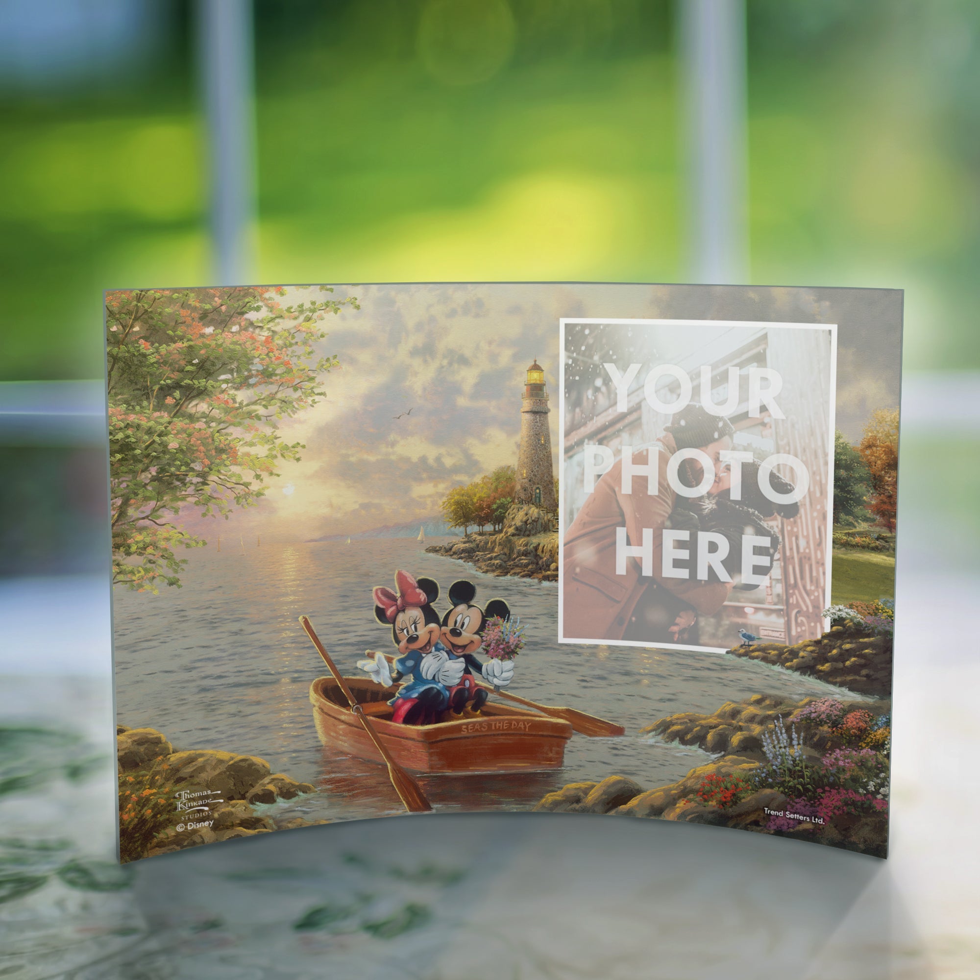 Disney (Mickey and Minnie Lighthouse Cove - Add Your Photo!) 10" x 7" Curved Acrylic Print ACPU1007CUR597