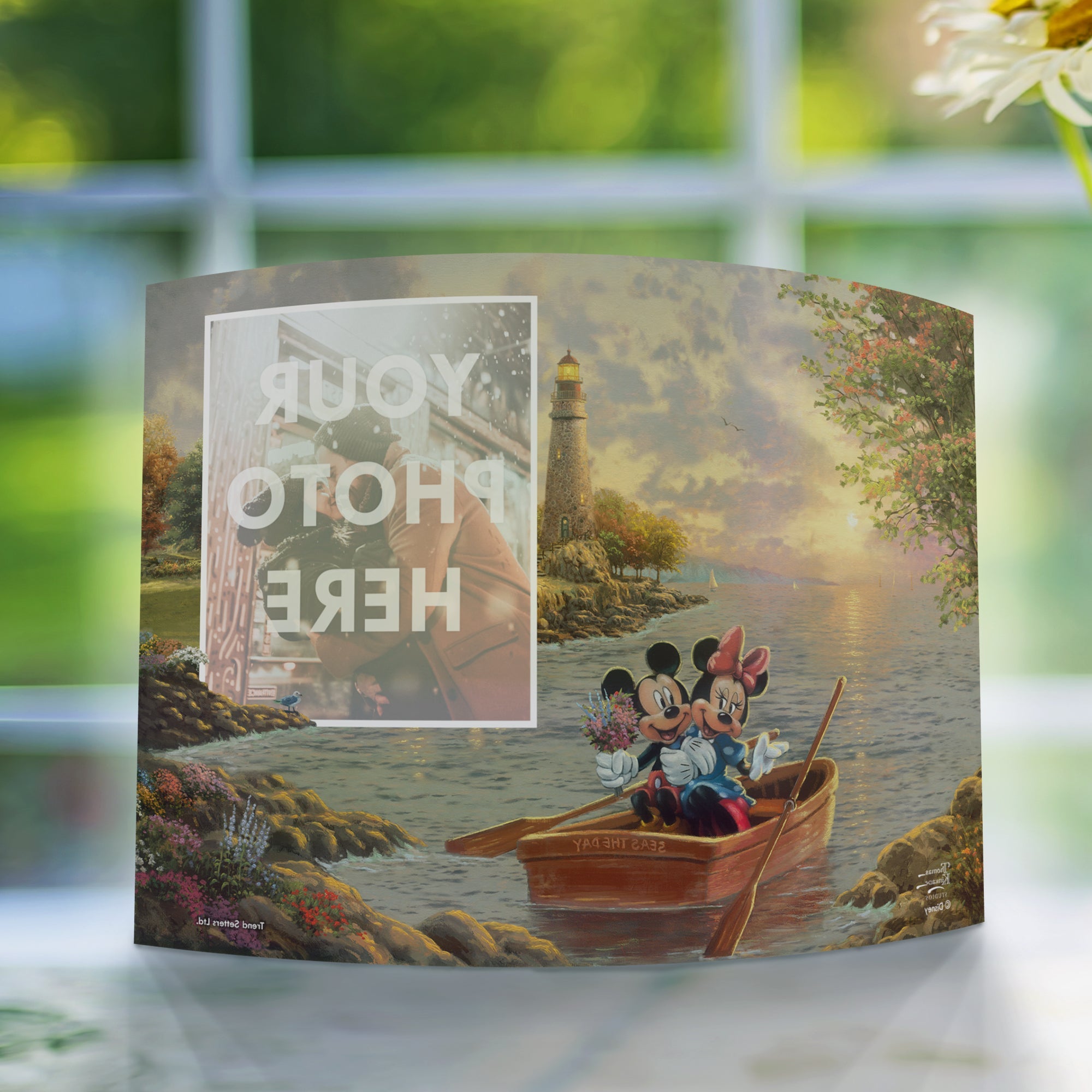 Disney (Mickey and Minnie Lighthouse Cove - Add Your Photo!) 10" x 7" Curved Acrylic Print ACPU1007CUR597