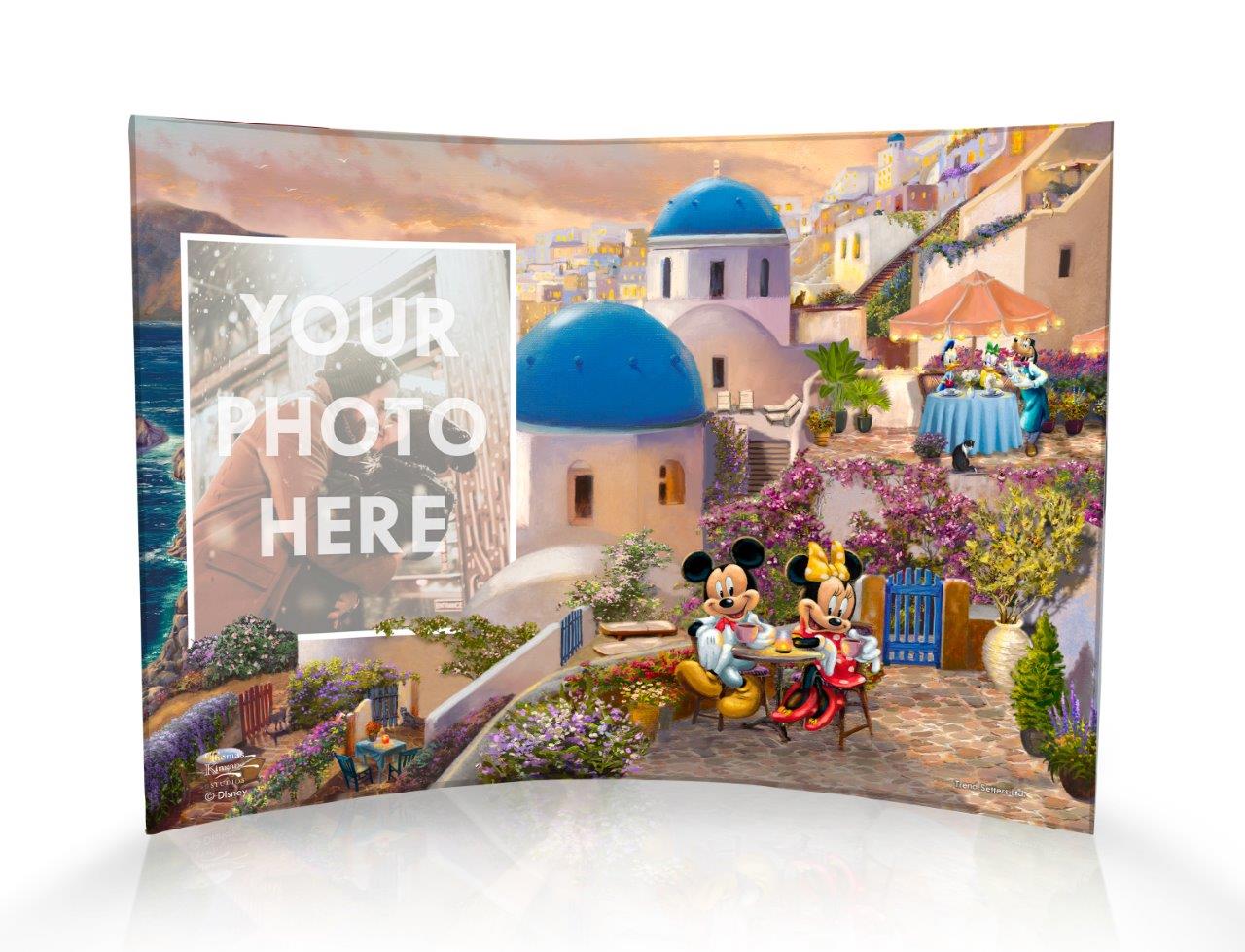 Disney (Mickey and Minnie in Greece) 10" x 7" Curved Acrylic Print Personalized Photo Upload ACPU1007CUR650