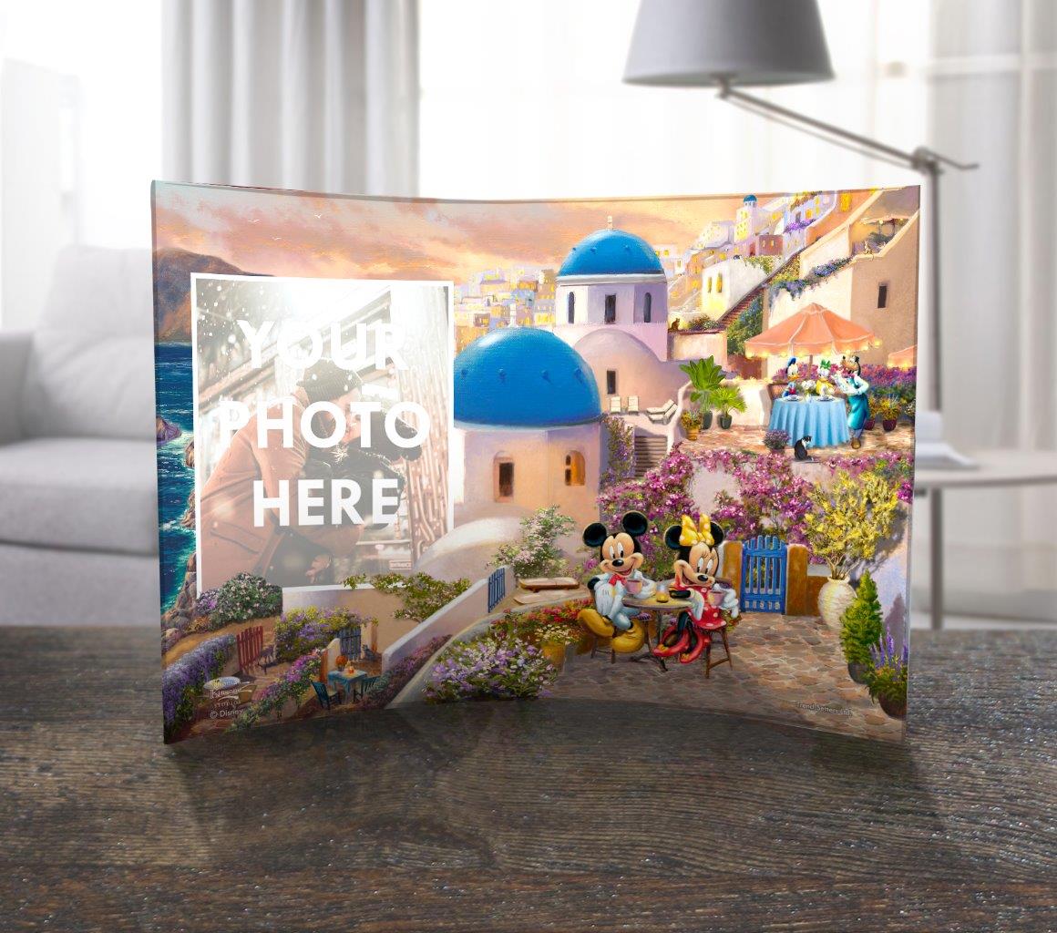 Disney (Mickey and Minnie in Greece) 10" x 7" Curved Acrylic Print Personalized Photo Upload ACPU1007CUR650