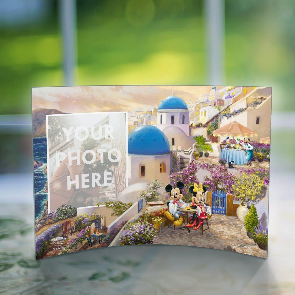 Disney (Mickey and Minnie in Greece) 10" x 7" Curved Acrylic Print Personalized Photo Upload ACPU1007CUR650