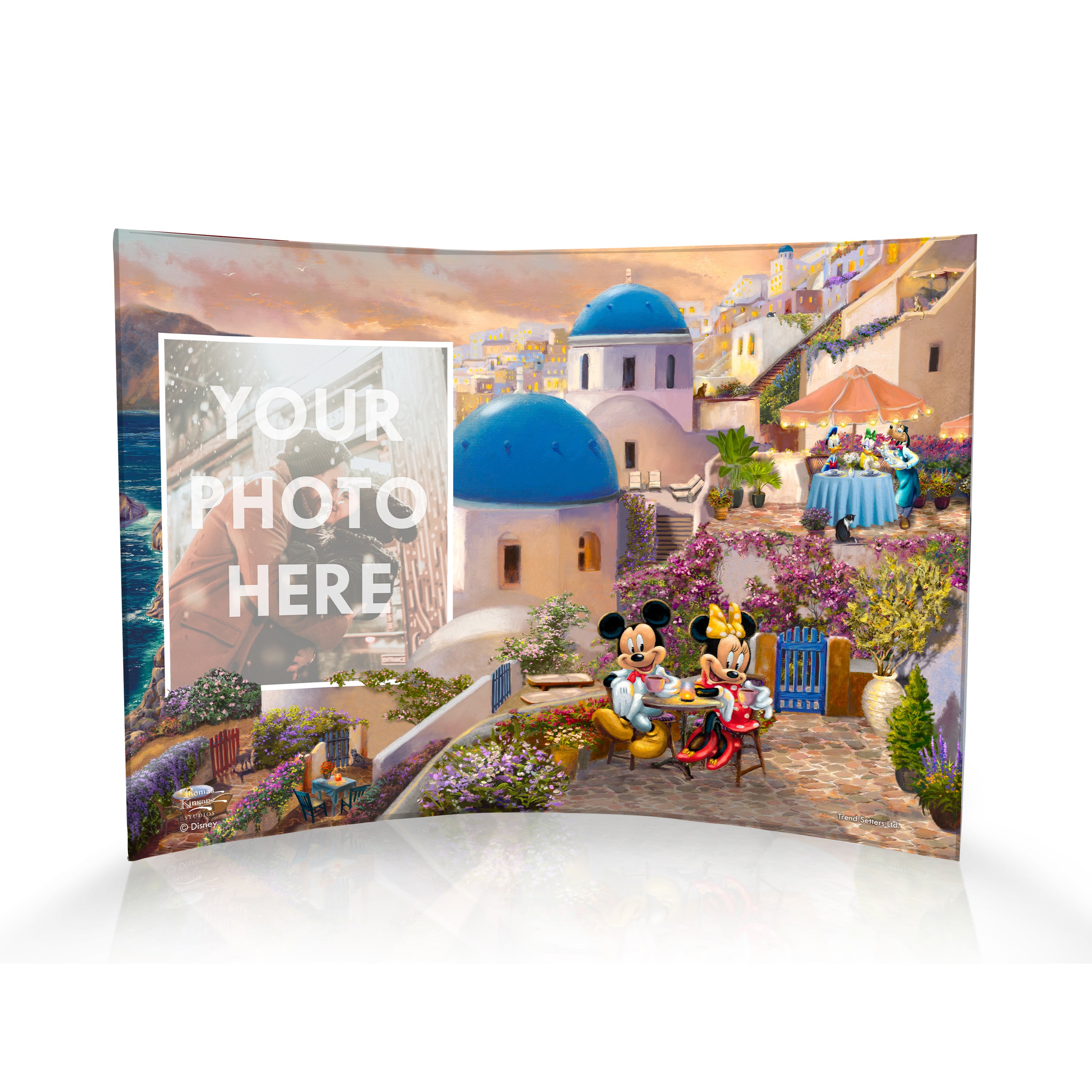 Disney (Mickey and Minnie in Greece) 10" x 7" Curved Acrylic Print Personalized Photo Upload ACPU1007CUR650