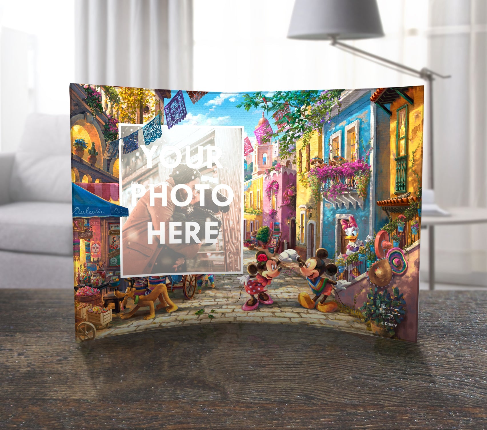 Disney (Mickey and Minnie in Mexico - Add Your Photo!) 10" x 7" Curved Acrylic Print ACPU1007CUR692