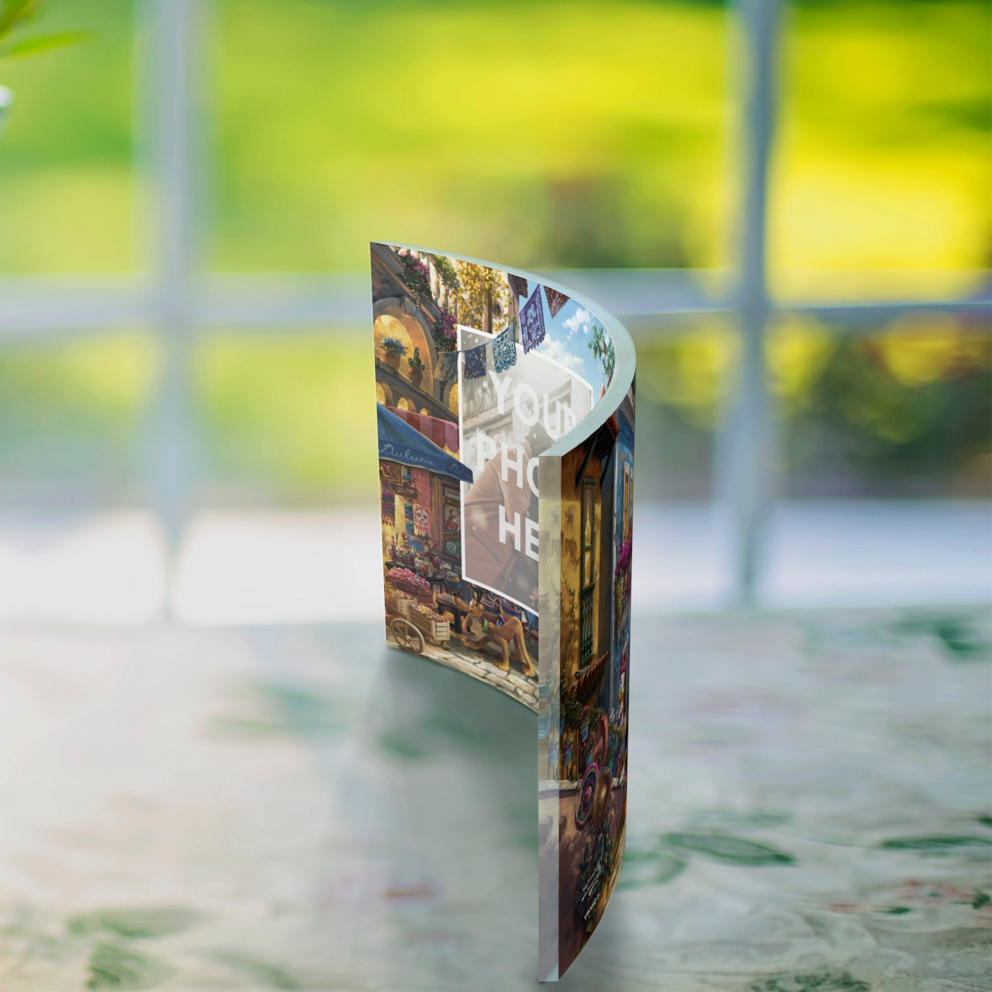 Disney (Mickey and Minnie in Mexico - Add Your Photo!) 10" x 7" Curved Acrylic Print ACPU1007CUR692