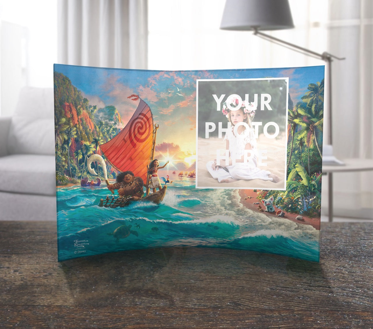 Disney (Moana) 10" x 7" Curved Acrylic Print Personalized Photo Upload ACPU1007CUR750