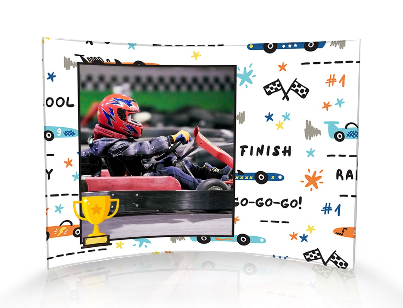 Trend Setters Original (Sports - Left Photo Upload) 10 x 7 Curved Acrylic Print