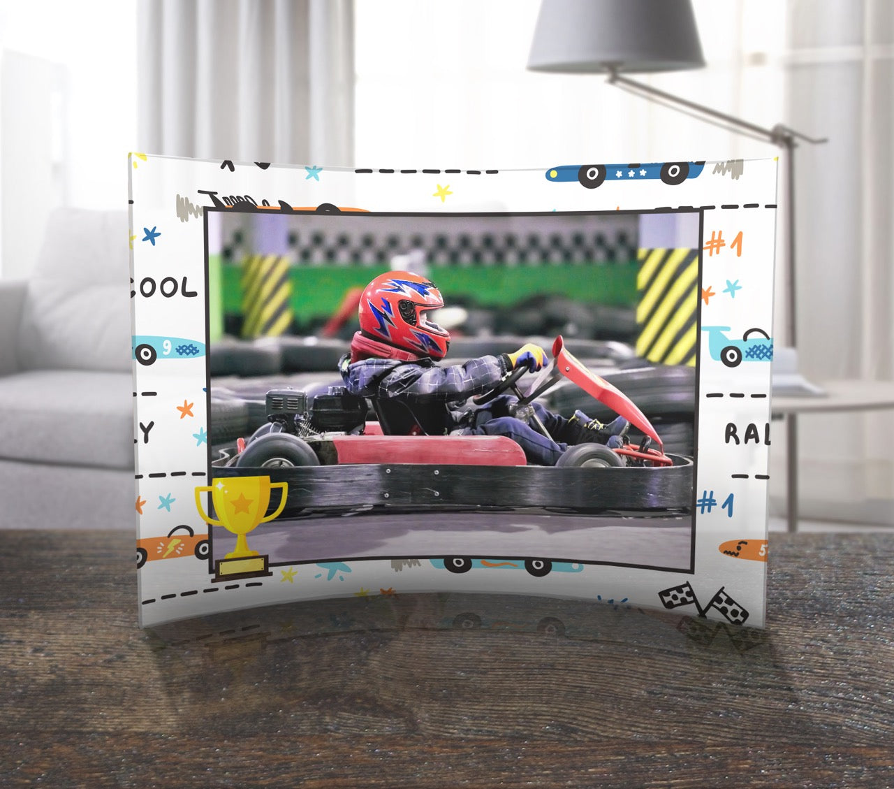 Trend Setters Original (Sports - Center Photo Upload) 10 x 7 Curved Acrylic Print