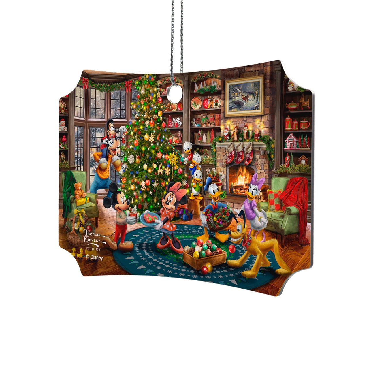 Disney (Mickey and Minnie Trimming the Tree) Hanging Metal Print AMBERL165
