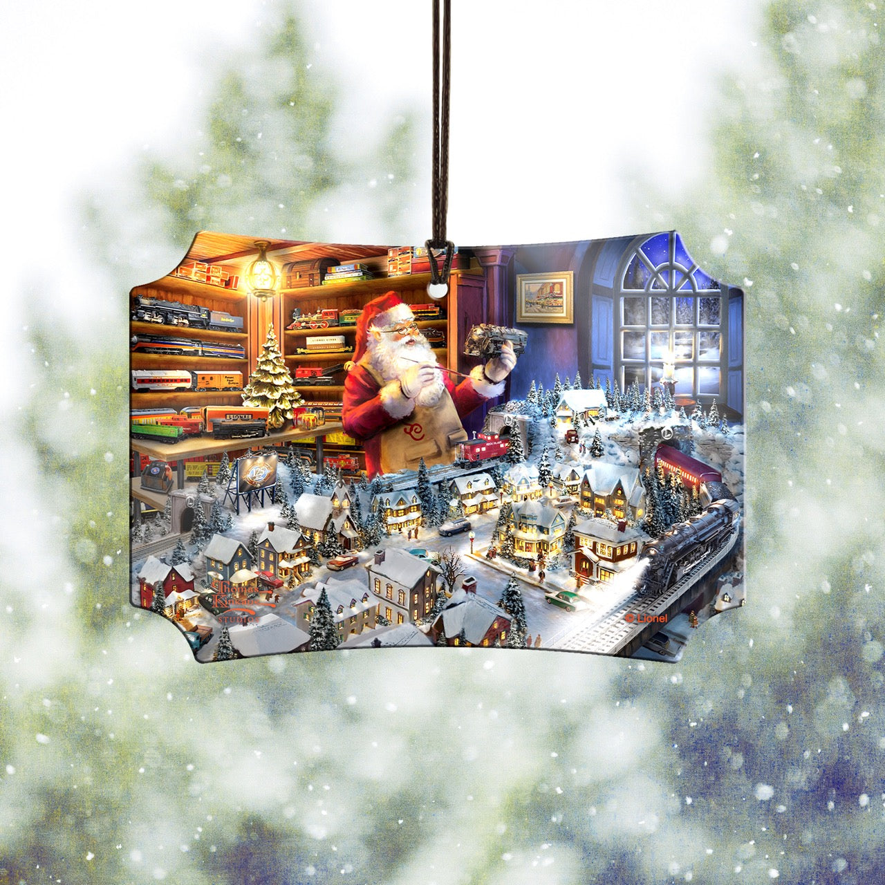 Thomas Kinkade (Lionel - Santa's Final Touch, A Lionel Legacy) Hanging Metal Print AMBERL166