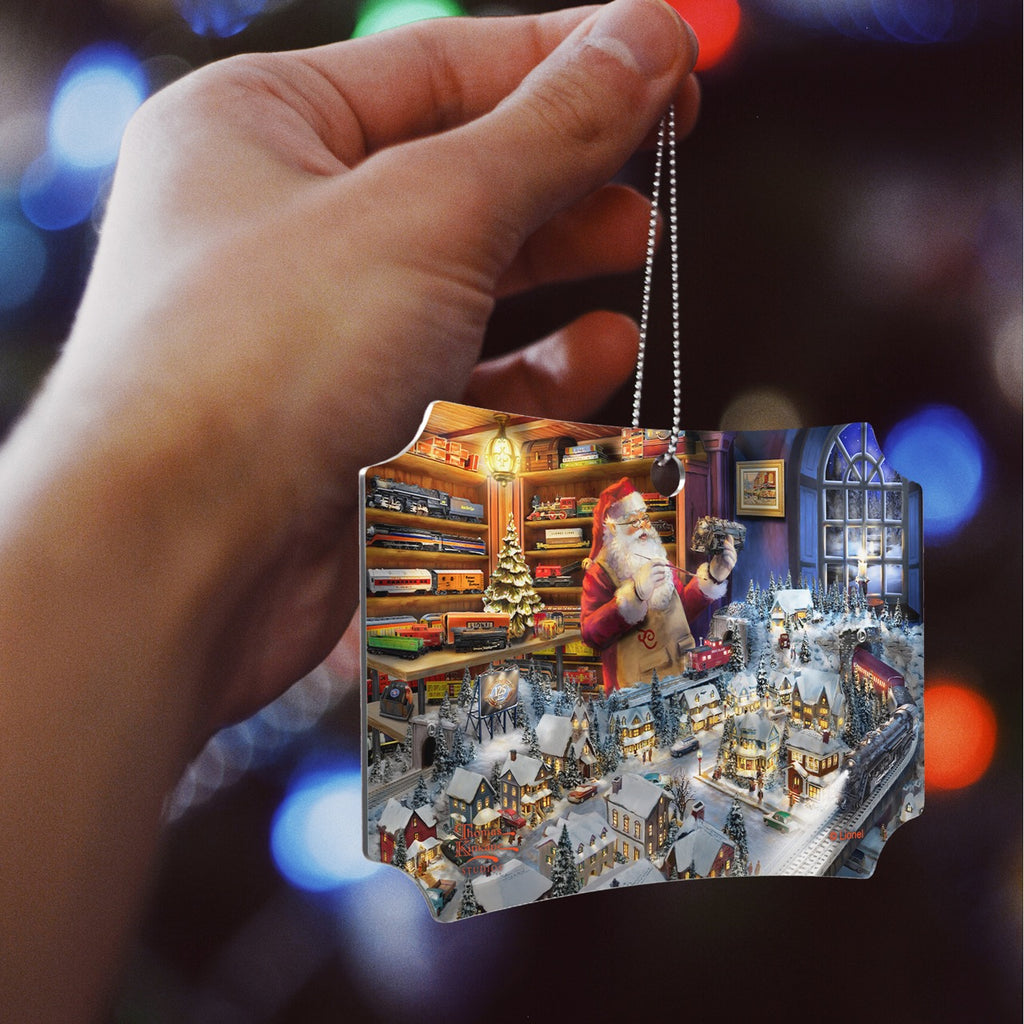 Thomas Kinkade (Lionel - Santa's Final Touch, A Lionel Legacy) Hanging Metal Print AMBERL166