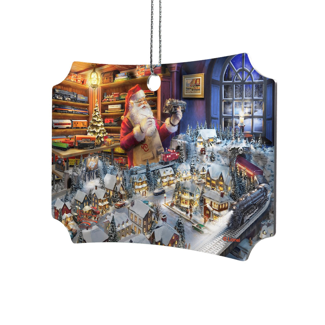 Thomas Kinkade (Lionel - Santa's Final Touch, A Lionel Legacy) Hanging Metal Print AMBERL166