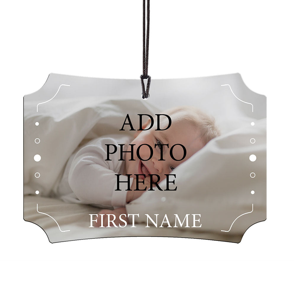 Trend Setters Original (First Name) Personalized Photo Upload 4" x 2.5" Hanging Metal Print AMBERLU172
