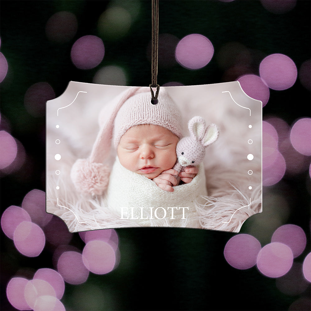 Trend Setters Original (First Name) Personalized Photo Upload 4" x 2.5" Hanging Metal Print AMBERLU172