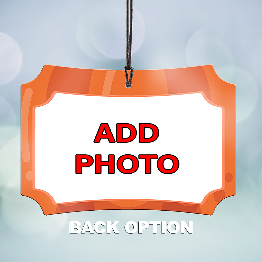 Trend Setters Original (Jack-O'-Lantern) Personalized Photo Upload 4" x 2.5" Hanging Metal Print AMBERLU173