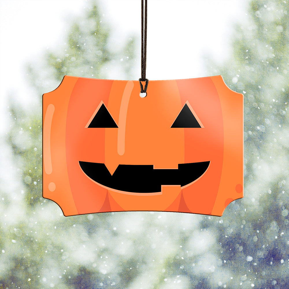 Trend Setters Original (Jack-O'-Lantern) Personalized Photo Upload 4" x 2.5" Hanging Metal Print AMBERLU173