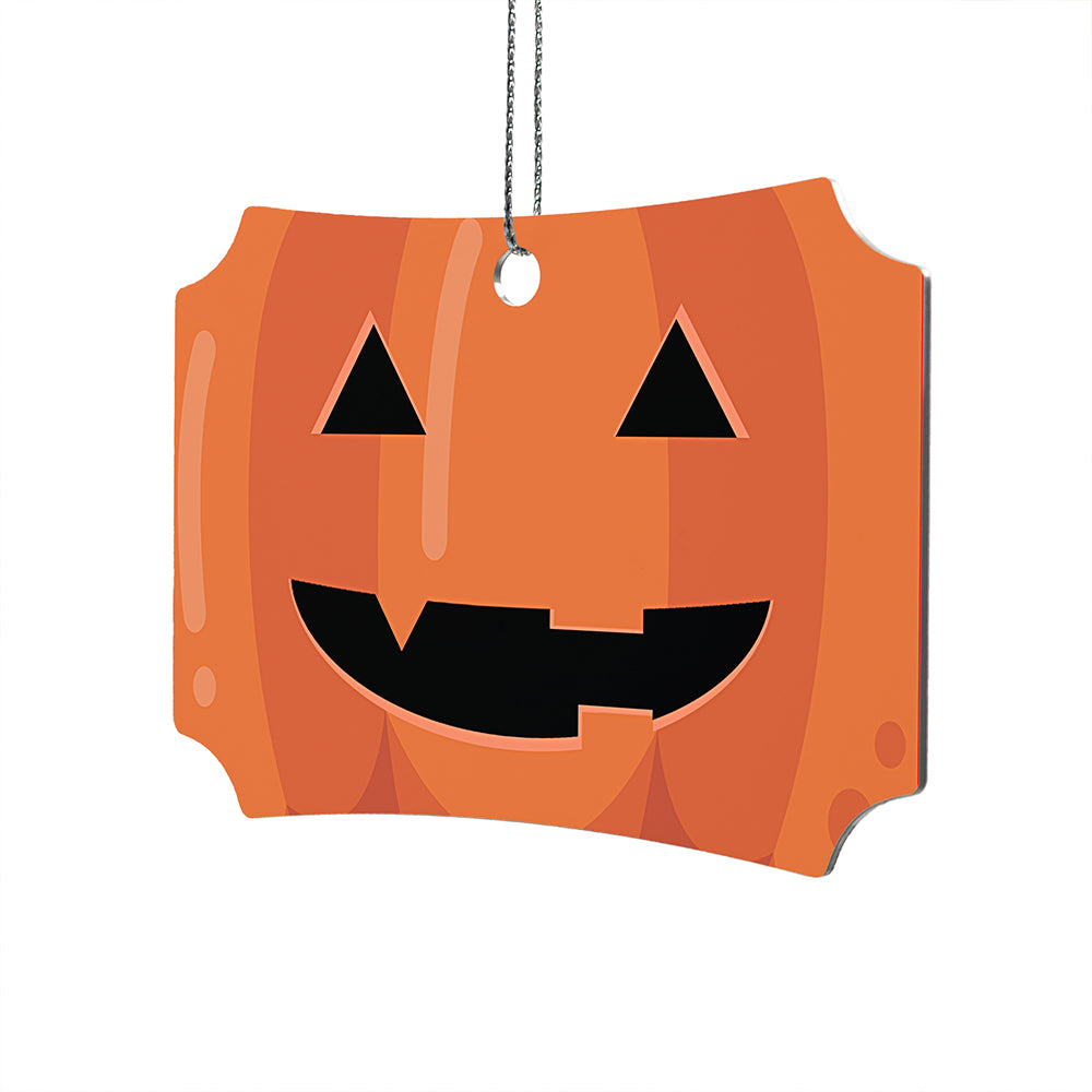 Trend Setters Original (Jack-O'-Lantern) Personalized Photo Upload 4" x 2.5" Hanging Metal Print AMBERLU173