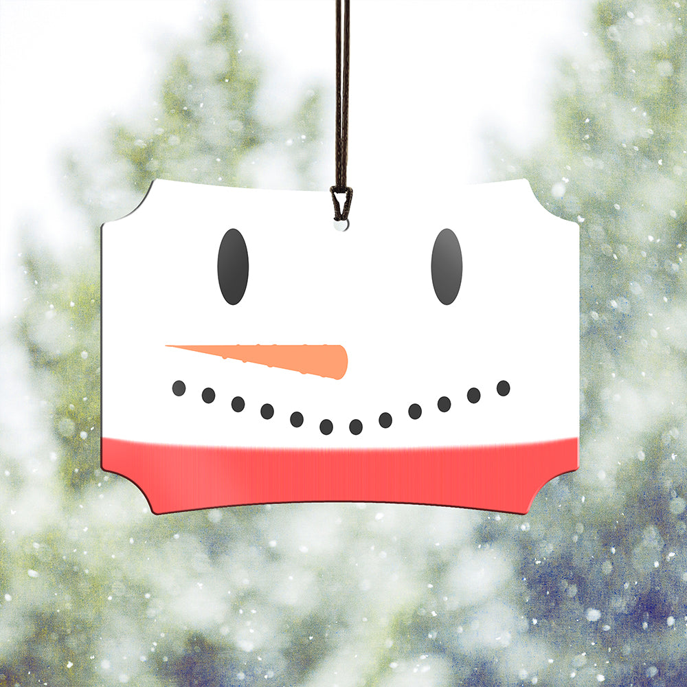 Trend Setters Original (Snowman) Personalized Photo Upload 4" x 2.5" Hanging Metal Print AMBERLU174