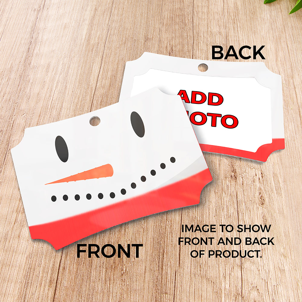 Trend Setters Original (Snowman) Personalized Photo Upload 4" x 2.5" Hanging Metal Print AMBERLU174