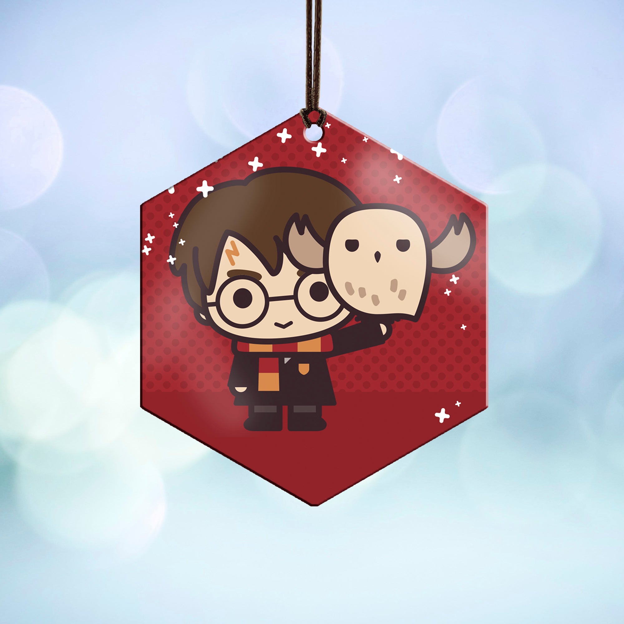 Harry Potter (Harry Potter and Hedwig - Chibi Cartoon) Hanging Metal Print AMHEX094