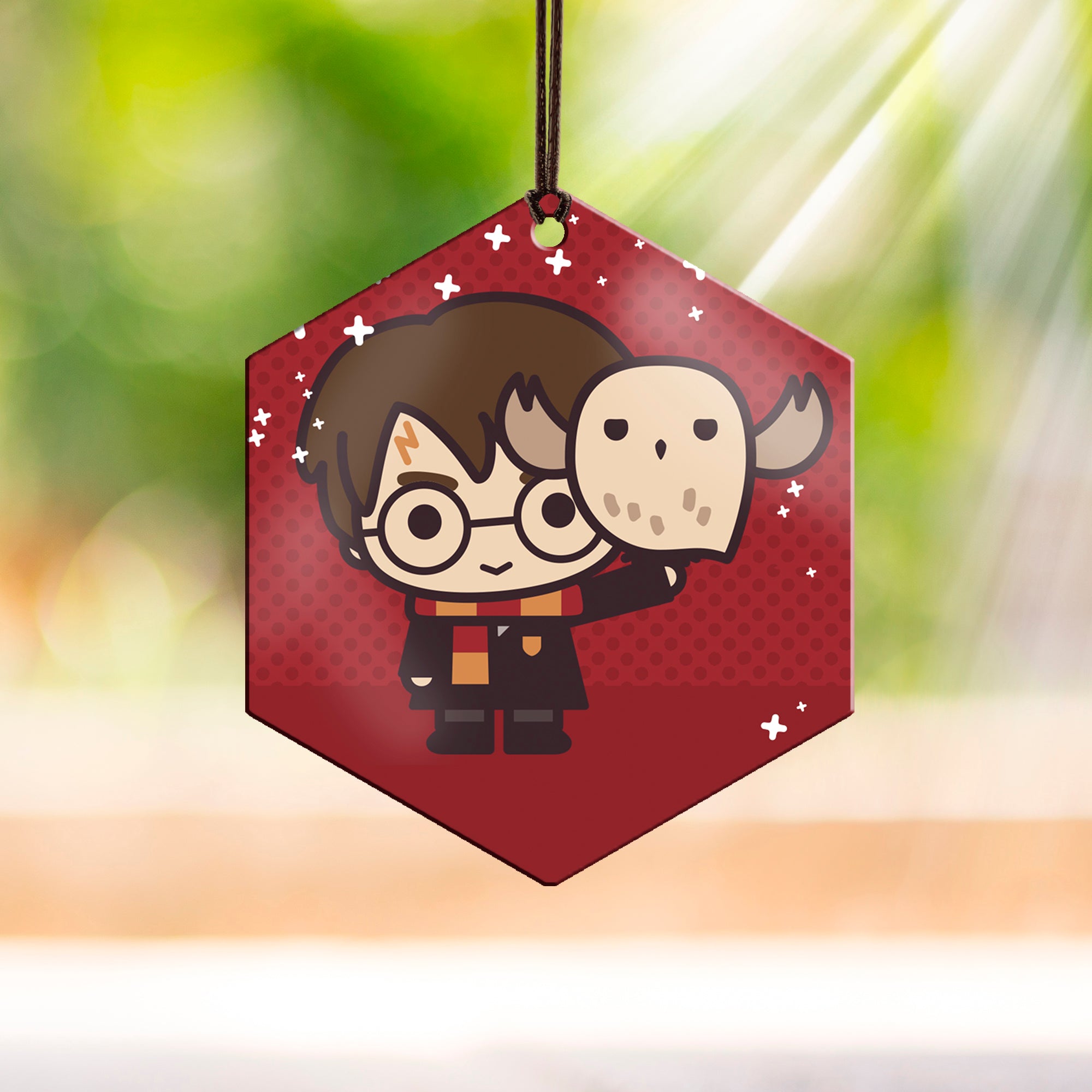 Harry Potter (Harry Potter and Hedwig - Chibi Cartoon) Hanging Metal Print AMHEX094