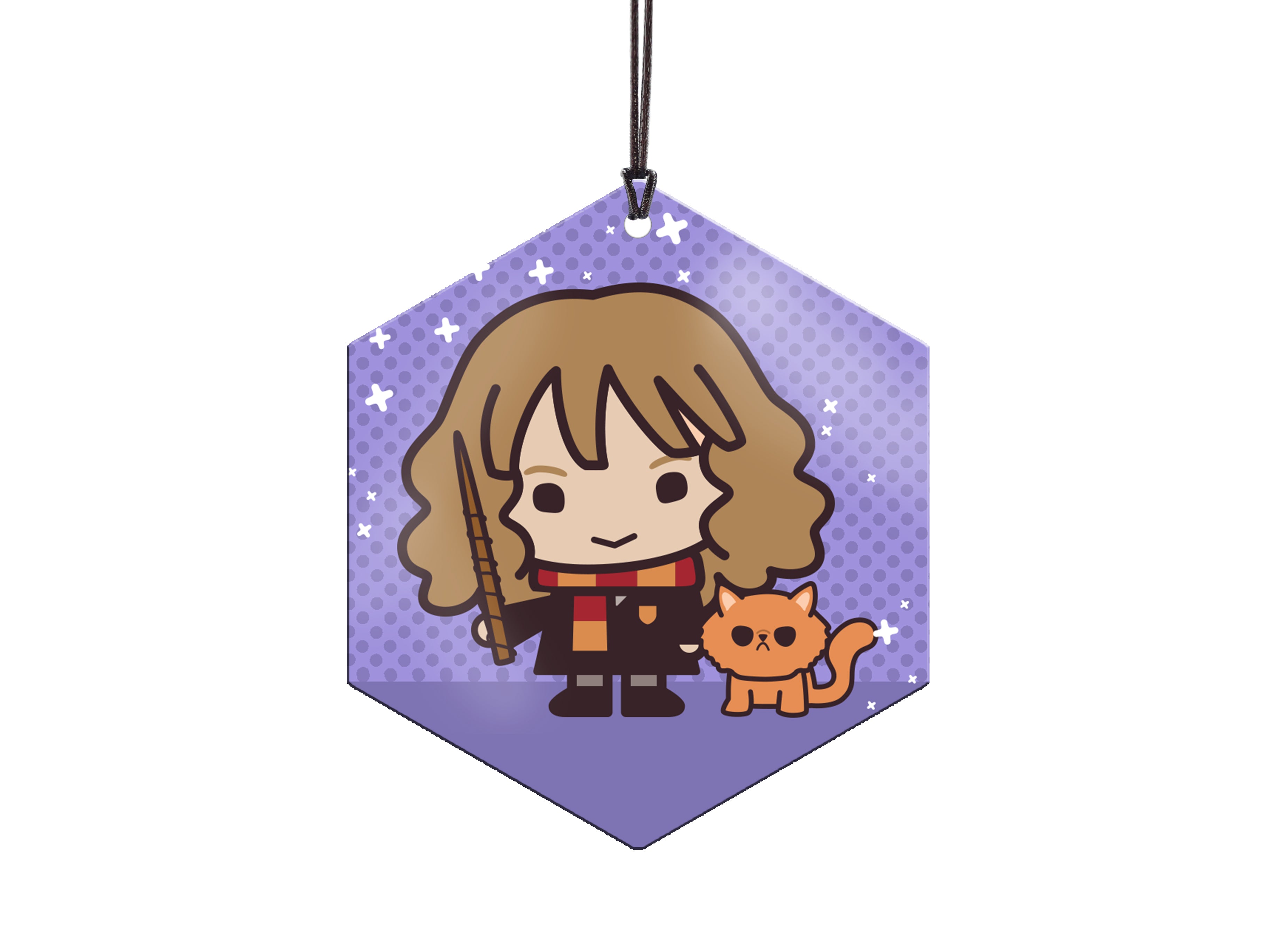 Harry Potter (Hermione Granger and Crookshanks - Chibi Cartoon) Hanging Metal Print AMHEX095