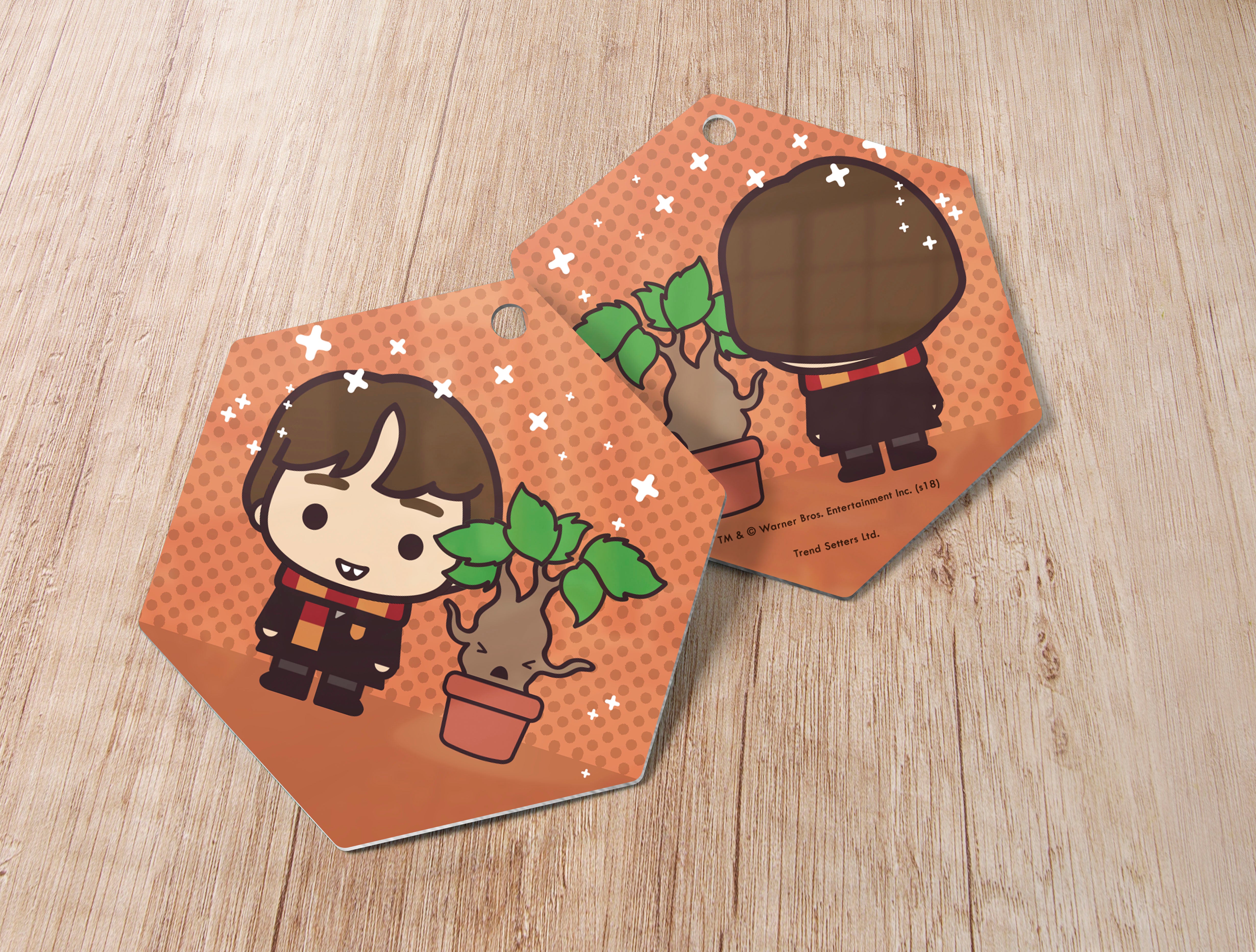 Harry Potter (Neville Longbottom and Mandrake - Chibi Cartoon) Hanging Metal Print AMHEX096