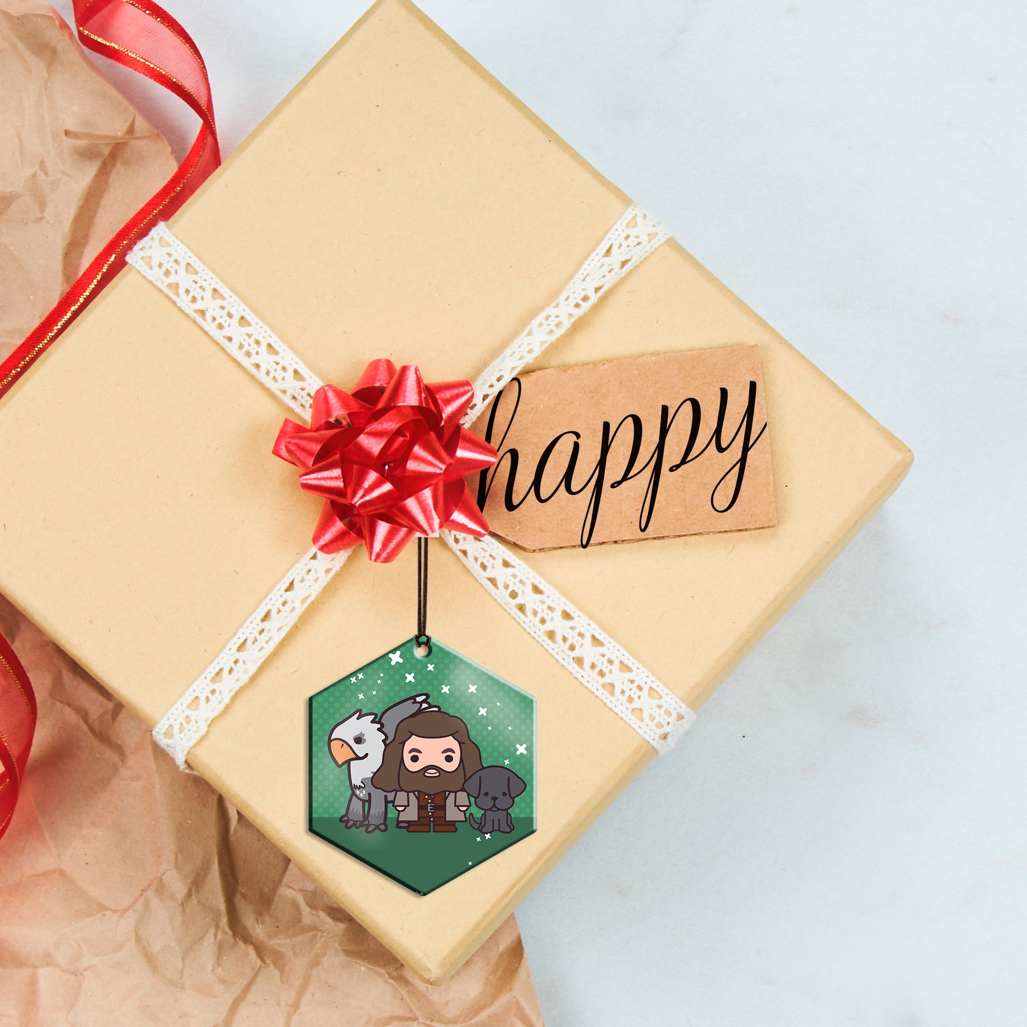 Harry Potter (Hagrid and Friends - Chibi Cartoon) Hanging Metal Print AMHEX097