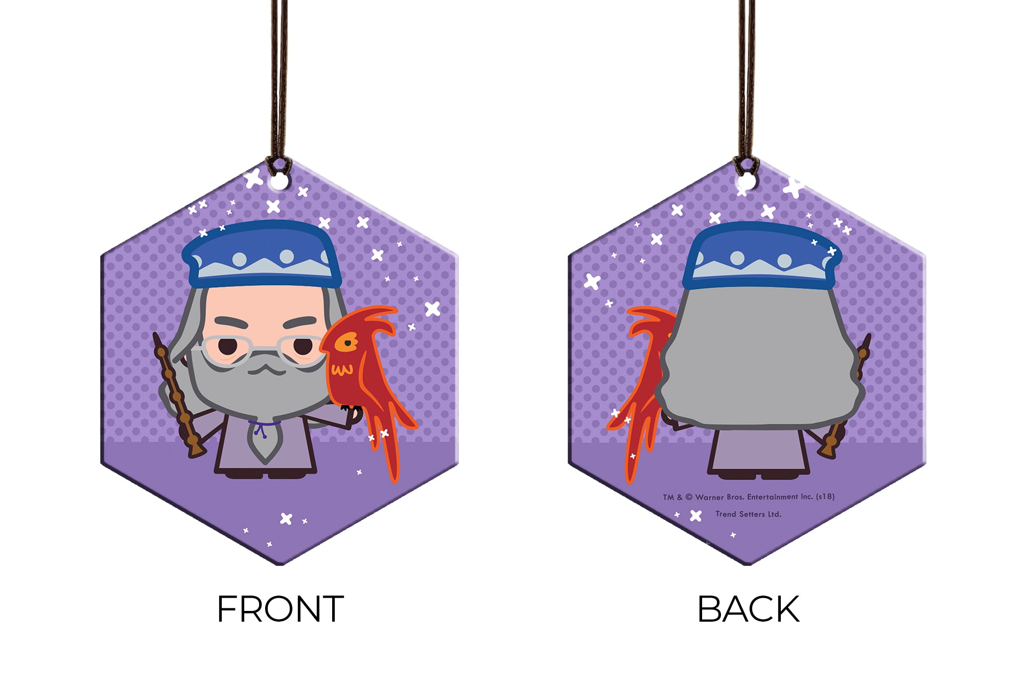 Harry Potter (Dumbledore and Fawkes - Chibi Cartoon) Hanging Metal Print AMHEX098