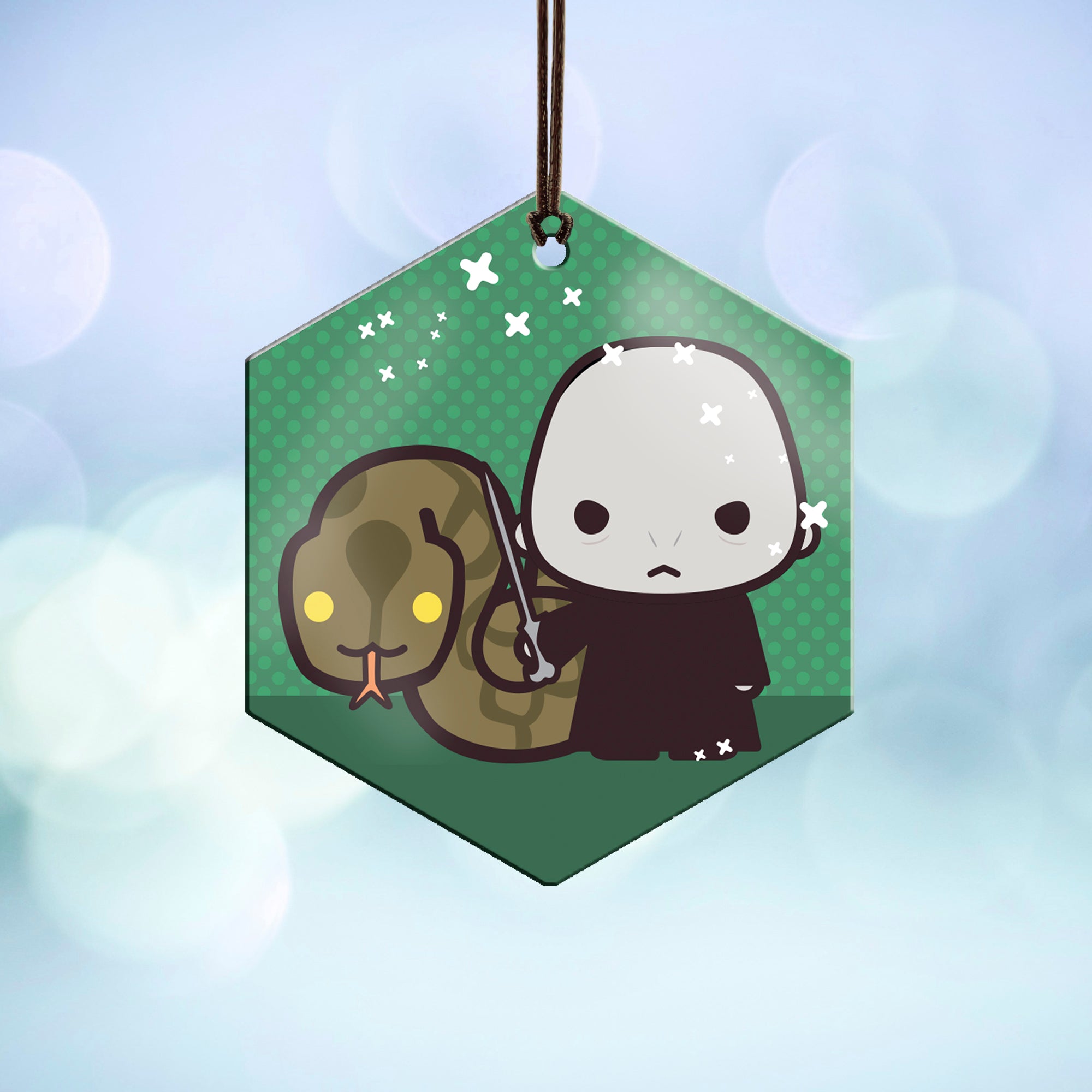 Harry Potter (Voldemort and Nagini - Chibi Cartoon) Hanging Metal Print AMHEX099