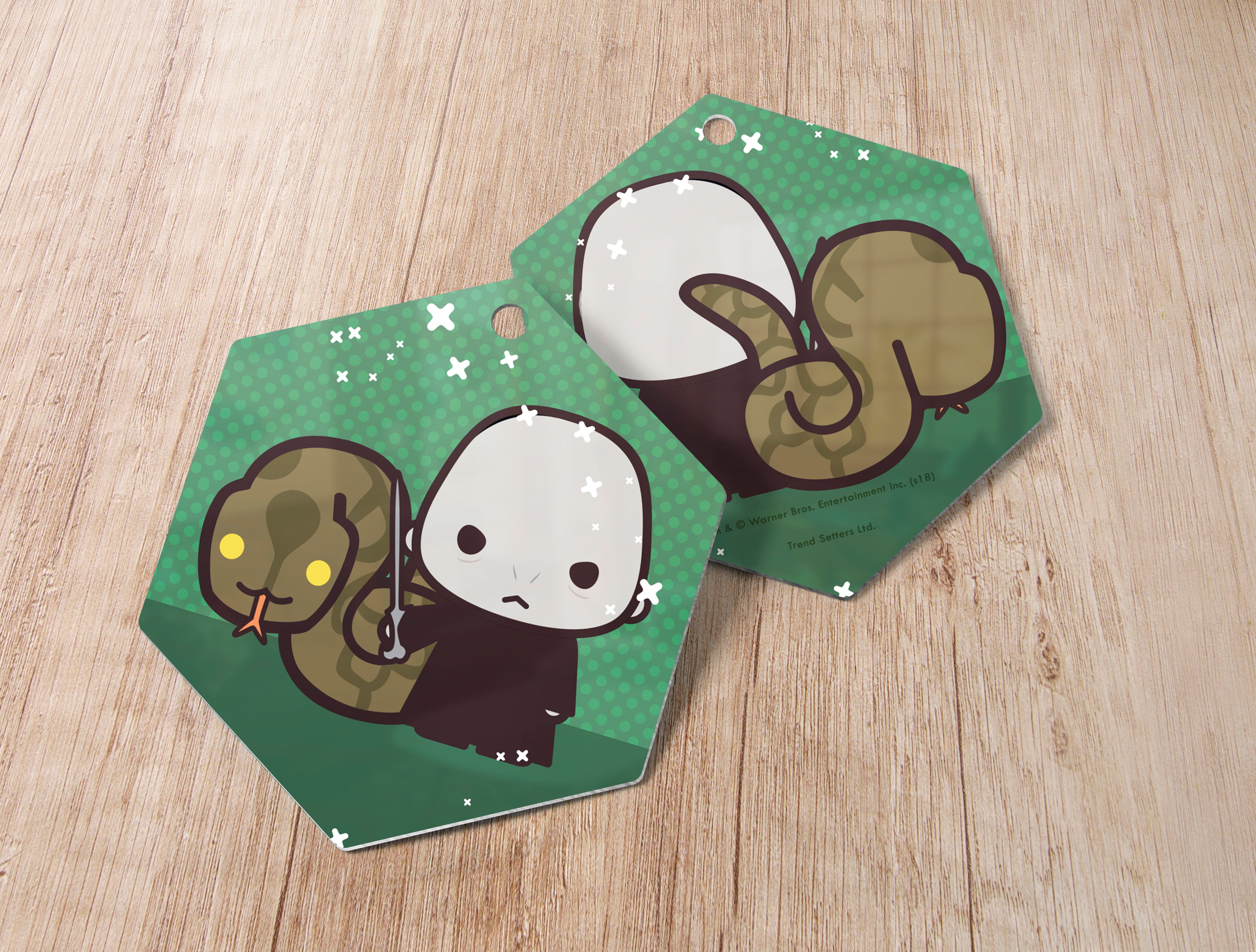 Harry Potter (Voldemort and Nagini - Chibi Cartoon) Hanging Metal Print AMHEX099