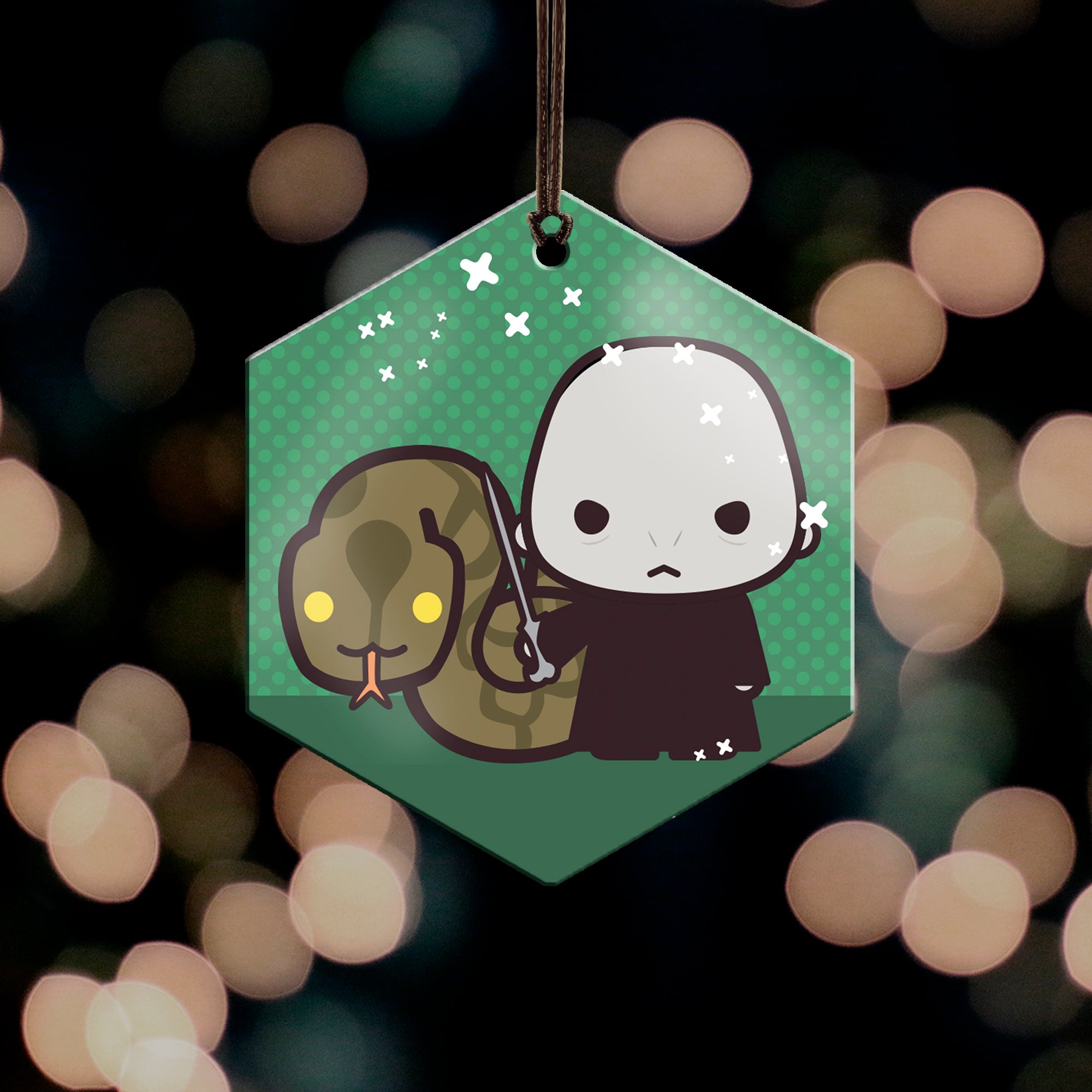 Harry Potter (Voldemort and Nagini - Chibi Cartoon) Hanging Metal Print AMHEX099