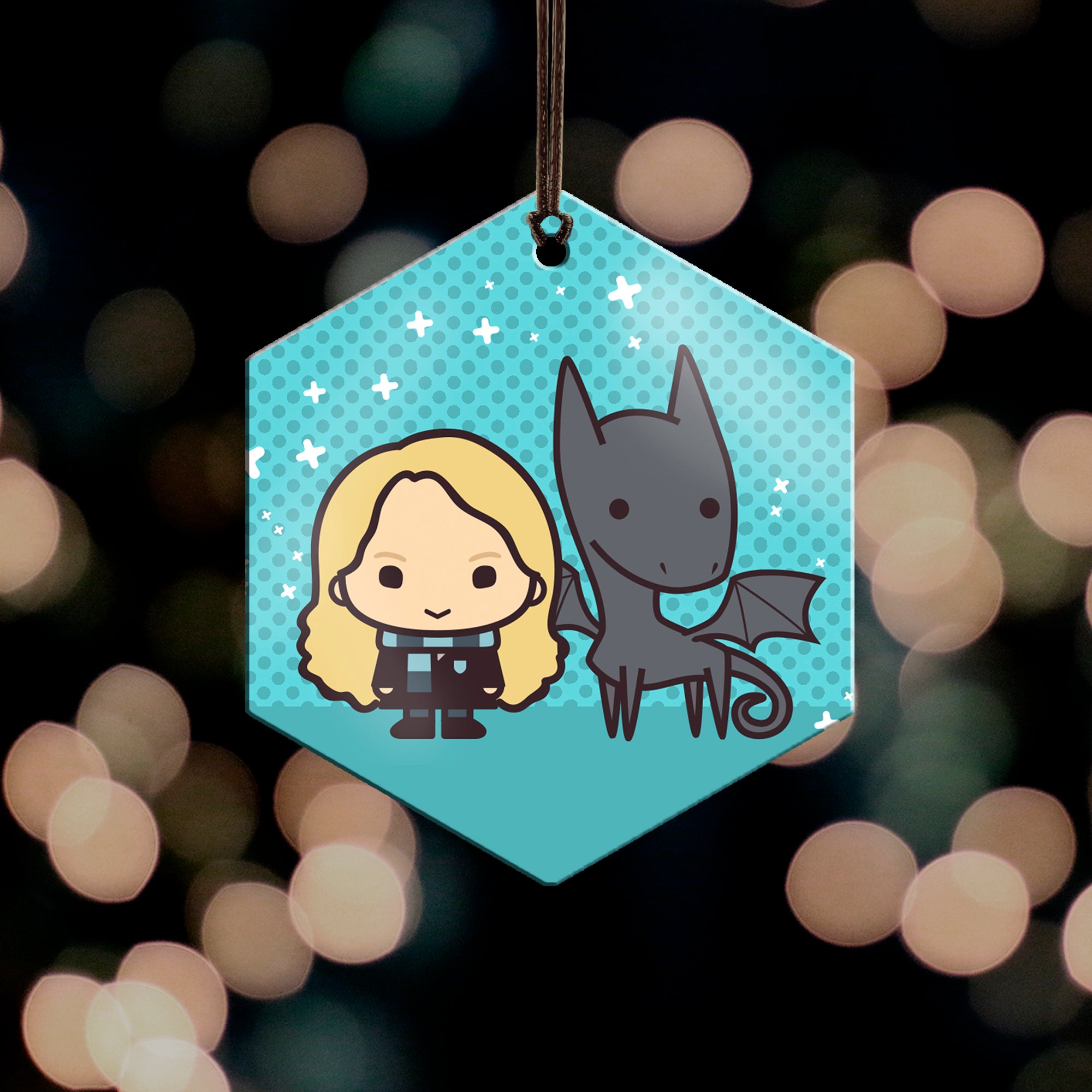 Harry Potter (Luna Lovegood and Thestral - Chibi Cartoon) Hanging Metal Print AMHEX100