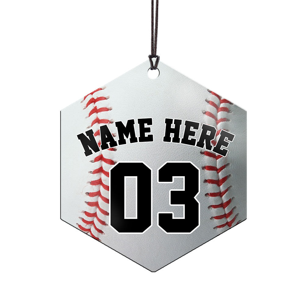 Trend Setters Original (Baseball Photo and Name) 2.5” x 0.1” x 3” Personalized Hexagon Hanging Metal Print AMHEXU171
