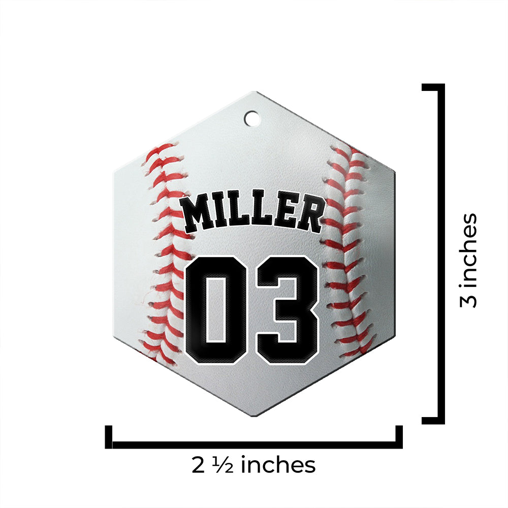 Trend Setters Original (Baseball Photo and Name) 2.5” x 0.1” x 3” Personalized Hexagon Hanging Metal Print AMHEXU171