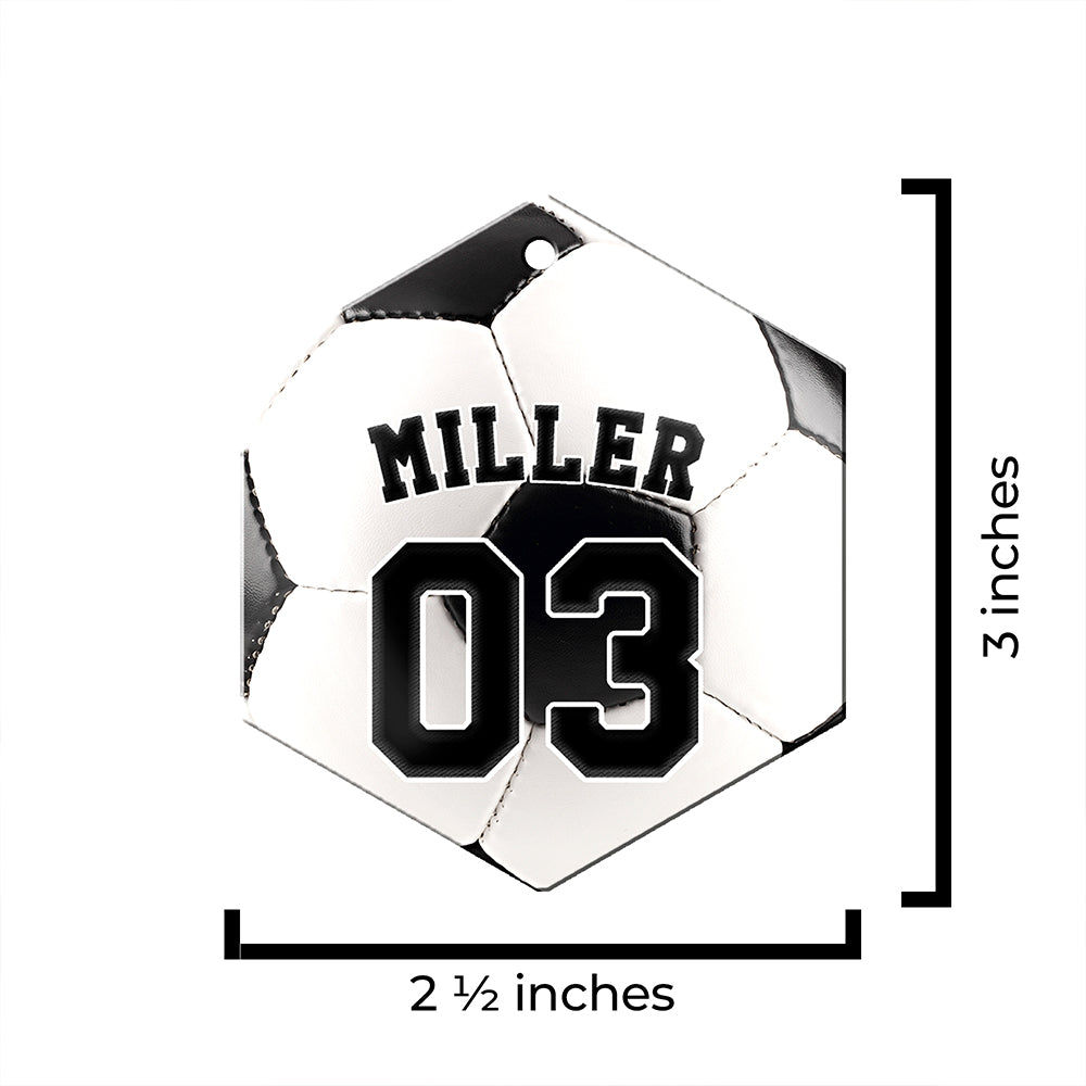 Trend Setters Original (Soccer Photo and Name) 2.5” x 0.1” x 3” Personalized Hexagon Hanging Metal Print AMHEXU177