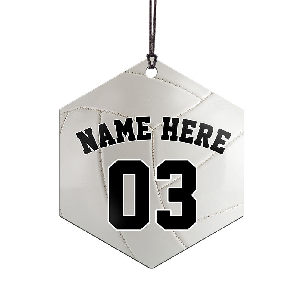 Trend Setters Original (Volleyball Photo and Name) 2.5” x 0.1” x 3” Personalized Hexagon Hanging Metal Print AMHEXU179