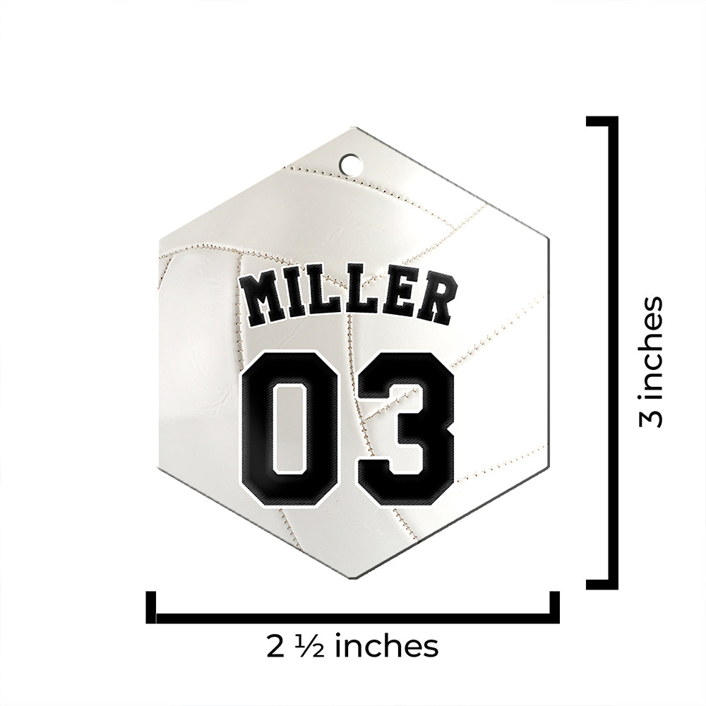 Trend Setters Original (Volleyball Photo and Name) 2.5” x 0.1” x 3” Personalized Hexagon Hanging Metal Print AMHEXU179