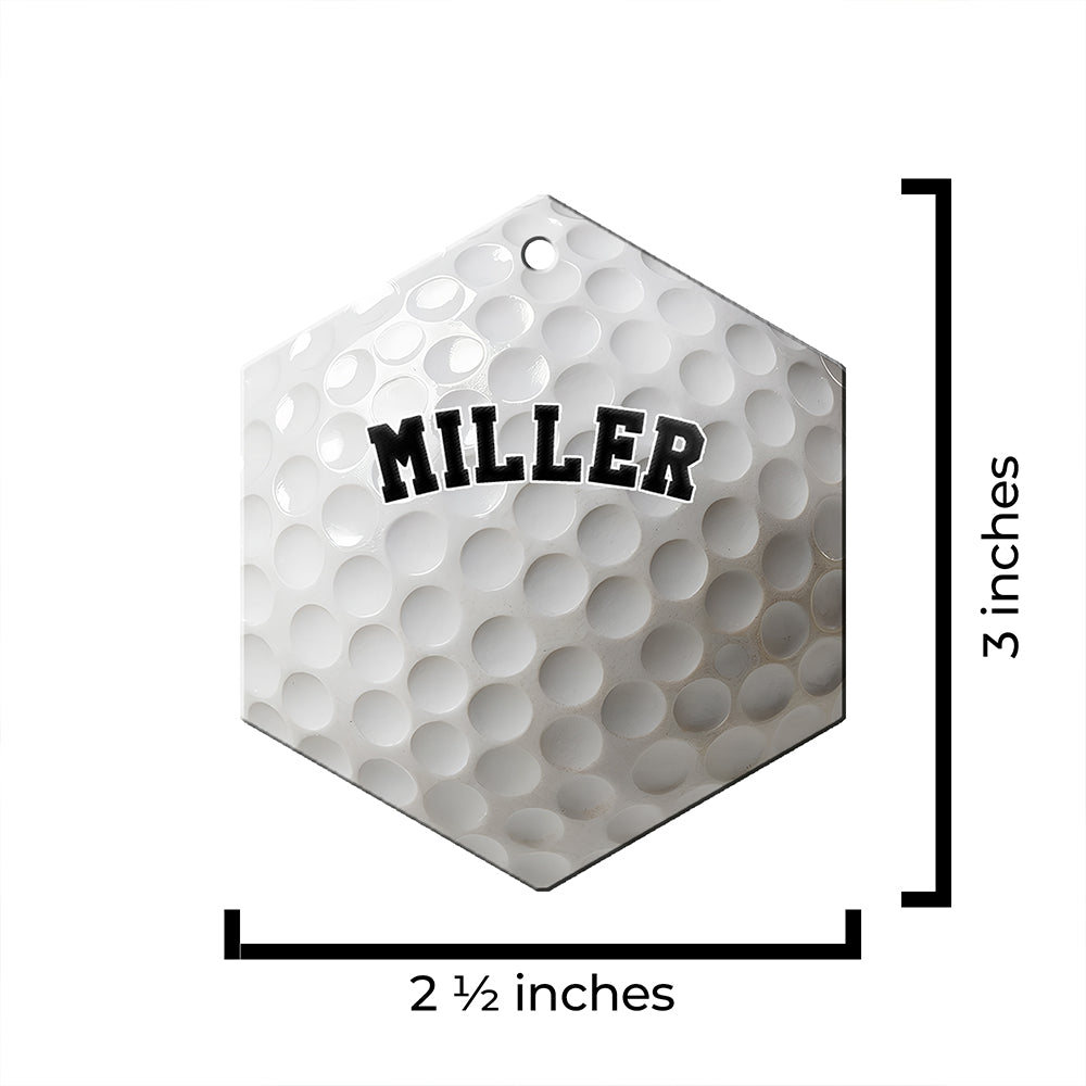 Trend Setters Original (Golf Photo and Name) 2.5” x 0.1” x 3” Personalized Hexagon Hanging Metal Print AMHEXU180