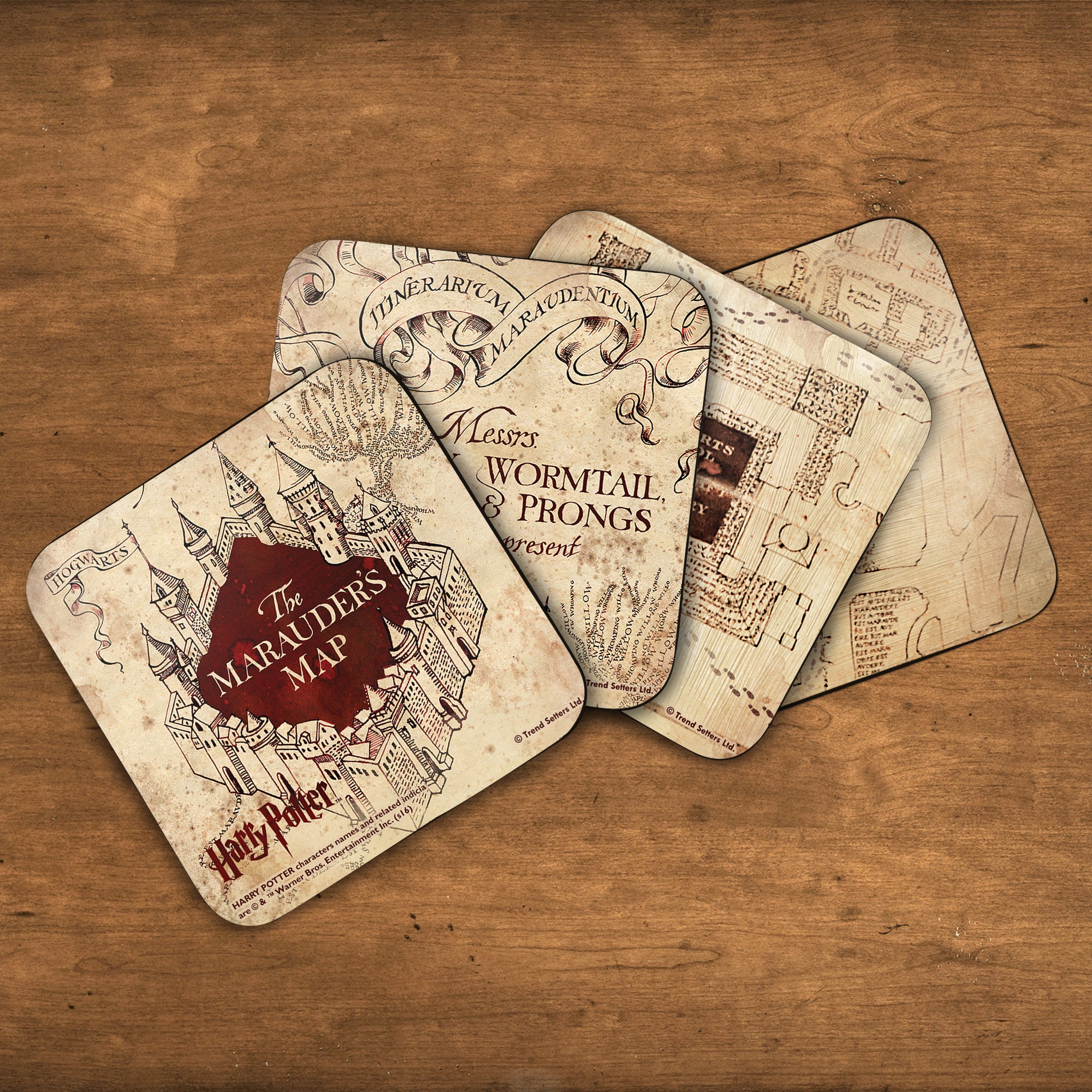 Harry Potter (Marauders Map) Hardboard Coaster Set of Four CSTRHRD043