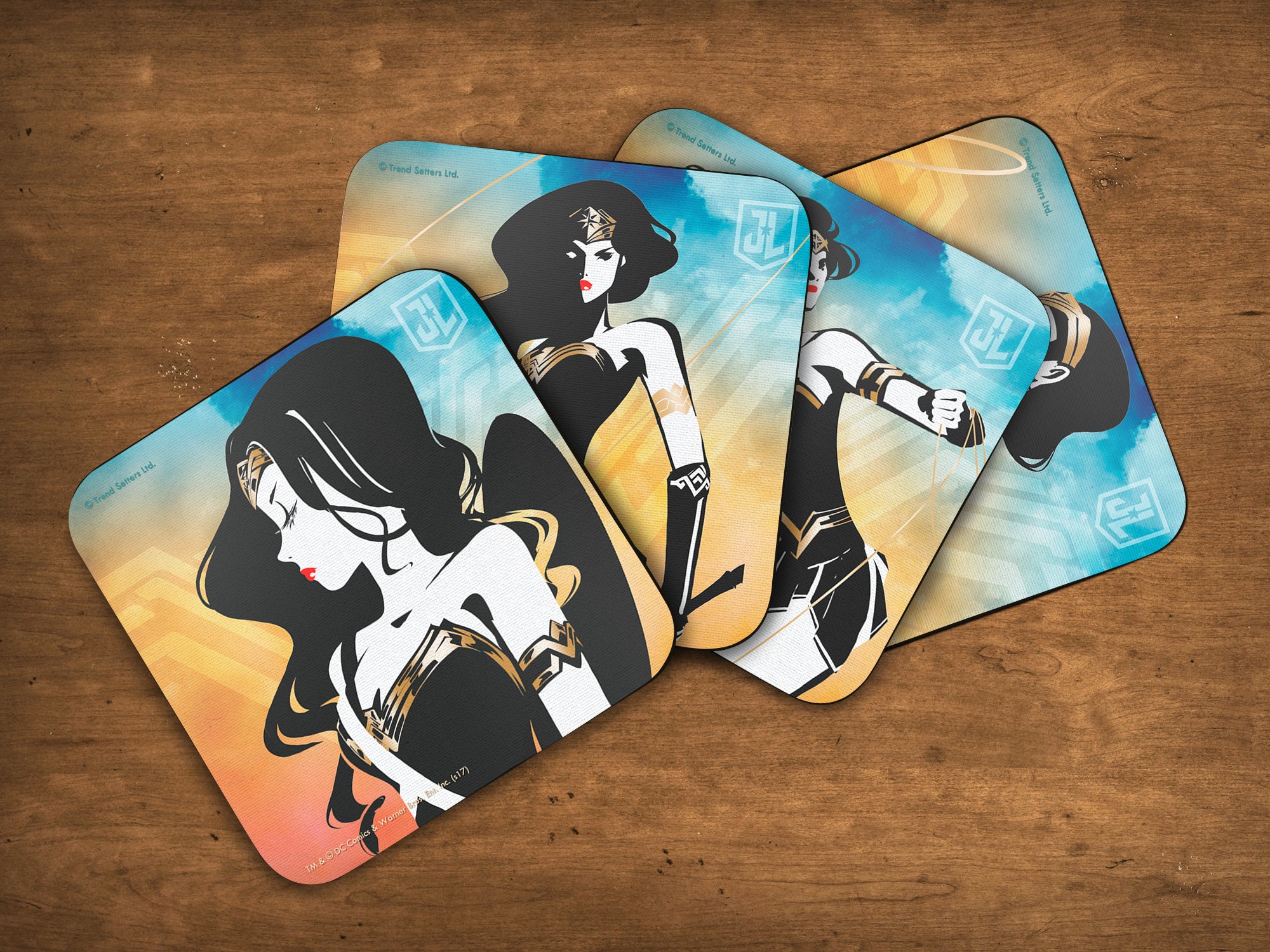 DC Comics (Justice League - Wonder Woman) Hardboard Coaster Set of Four CSTRHRD055