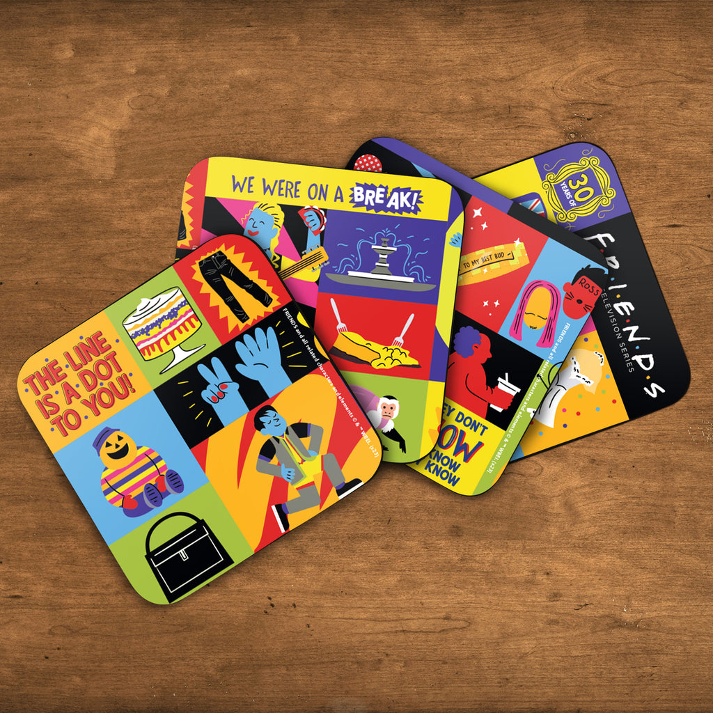 Friends: The Television Show 30th Anniversary (30 Years of Friends) Hardboard Coaster Set of Four CSTRHRD065