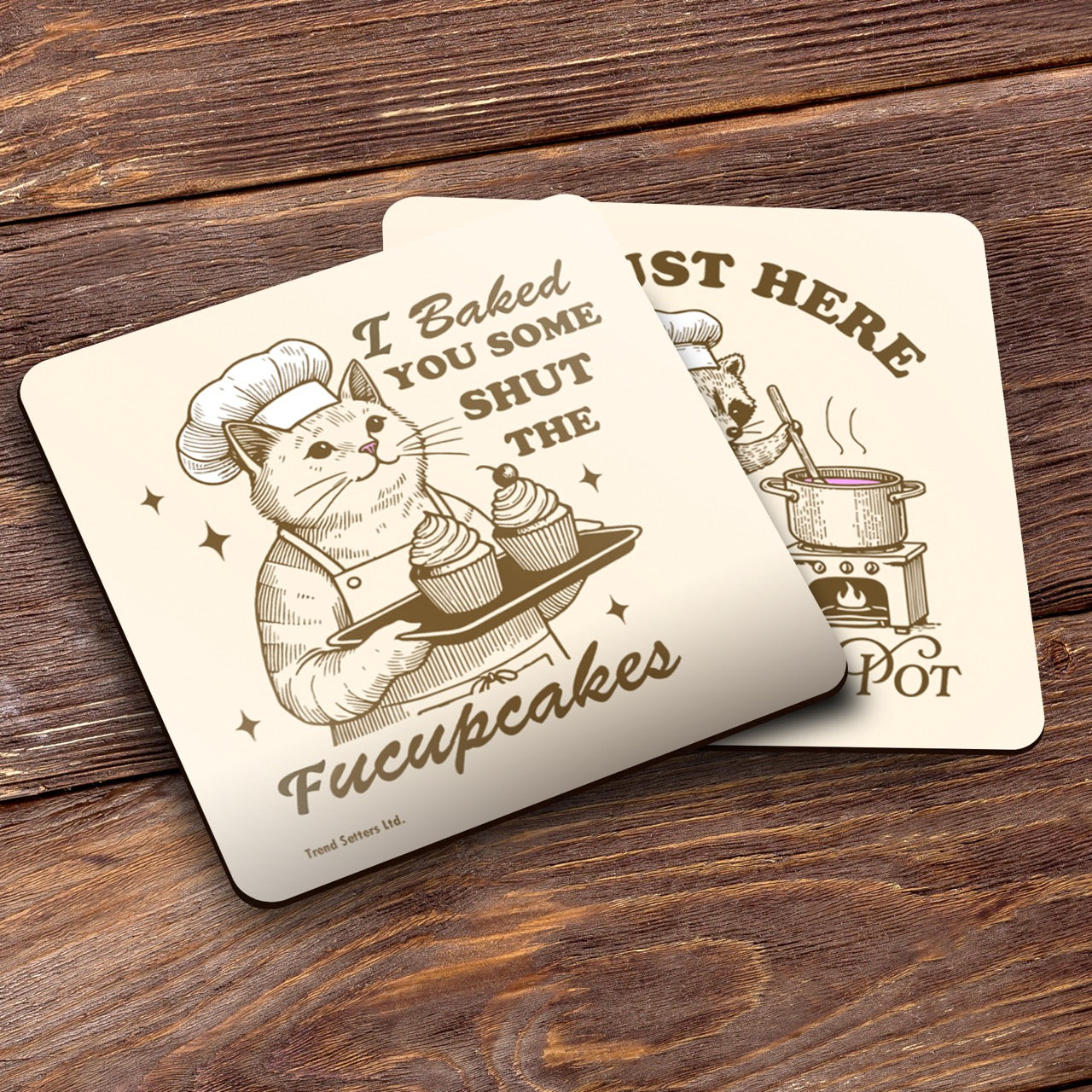Trend Setters Original (Funny Animal Quotes) Hardboard Coaster Set of Four CSTRHRD075