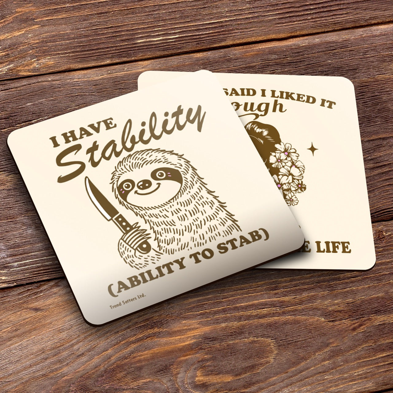 Trend Setters Original (Funny Animal Quotes) Hardboard Coaster Set of Four CSTRHRD075