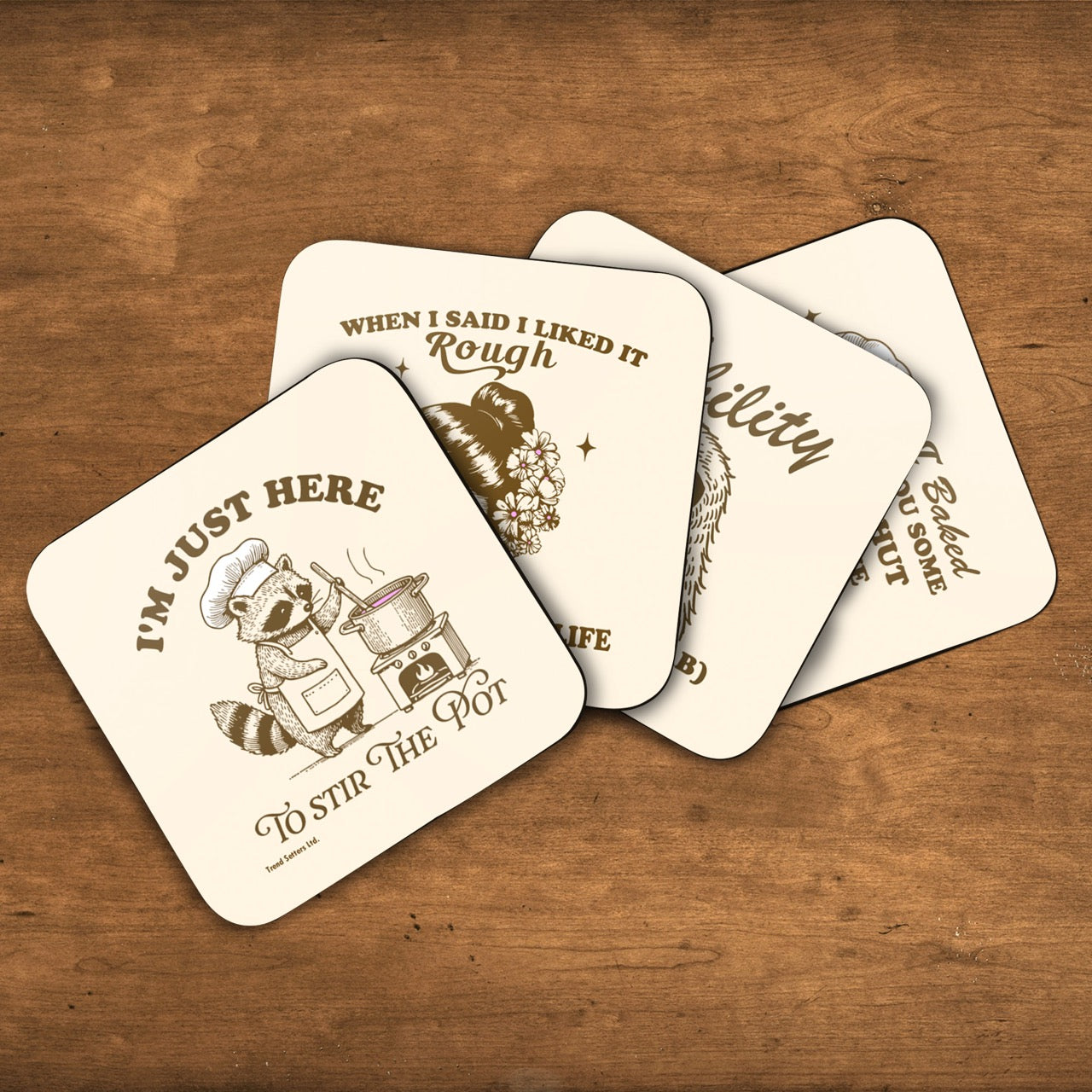 Trend Setters Original (Funny Animal Quotes) Hardboard Coaster Set of Four CSTRHRD075