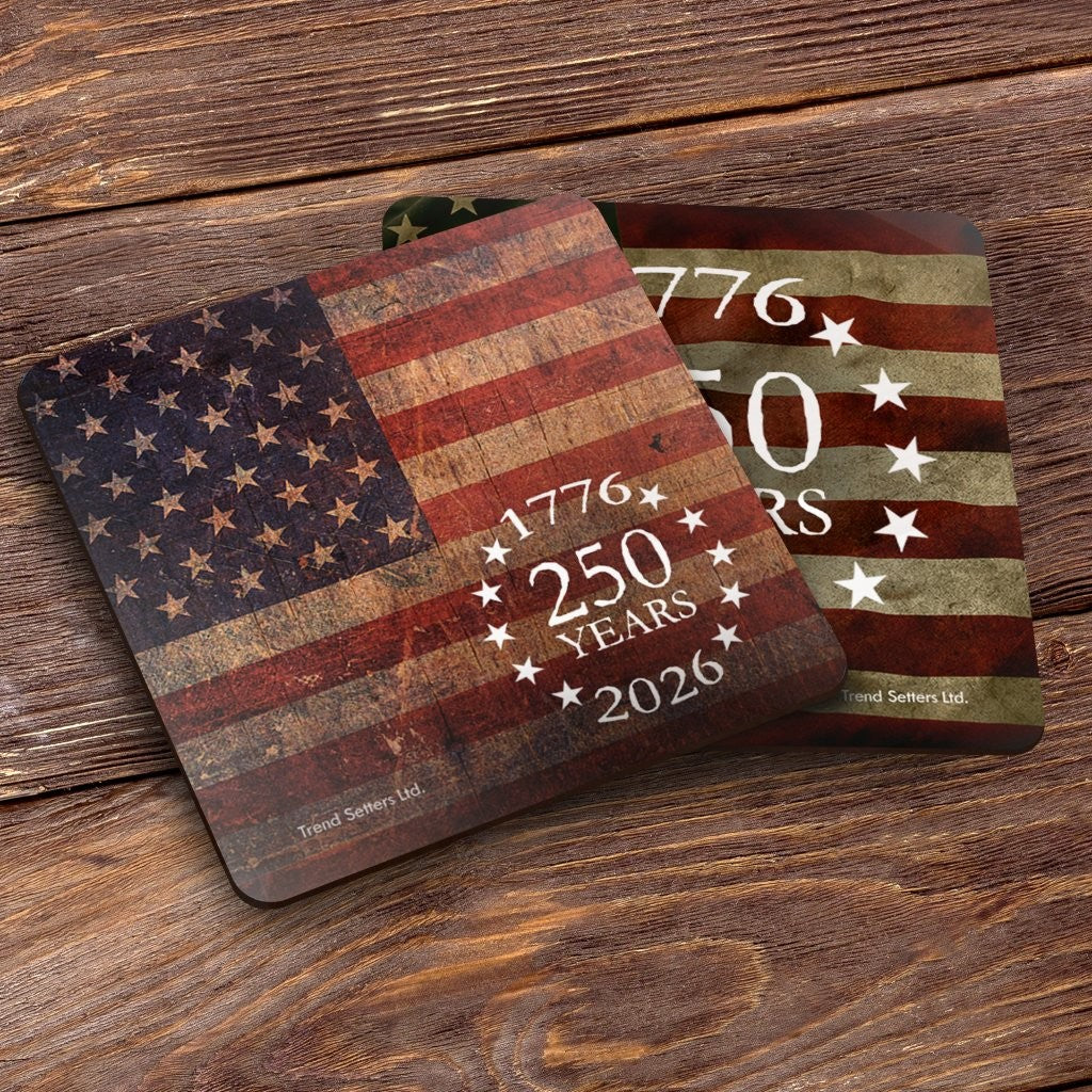 Trend Setters Original (America 250: Vintage Flag) Hardboard Coaster Set of Four CSTRHRD078