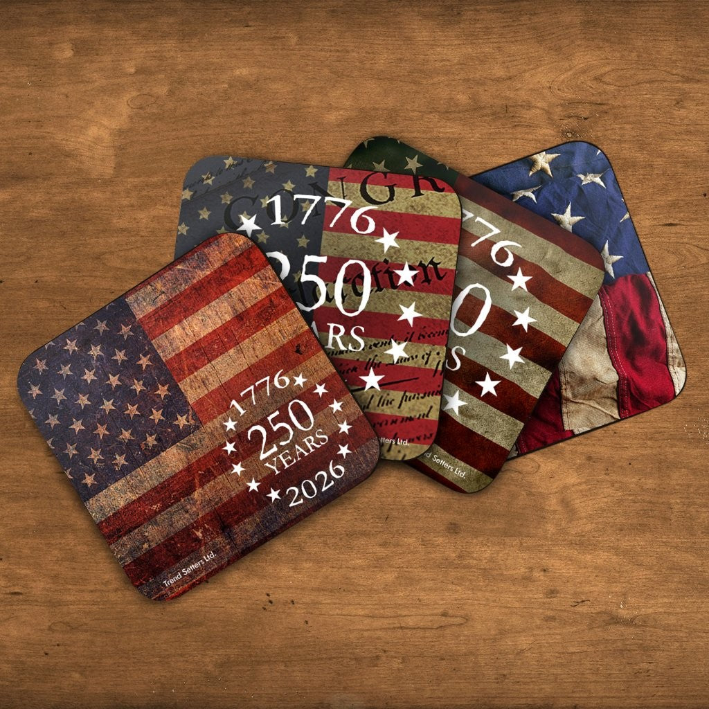 Trend Setters Original (America 250: Vintage Flag) Hardboard Coaster Set of Four CSTRHRD078