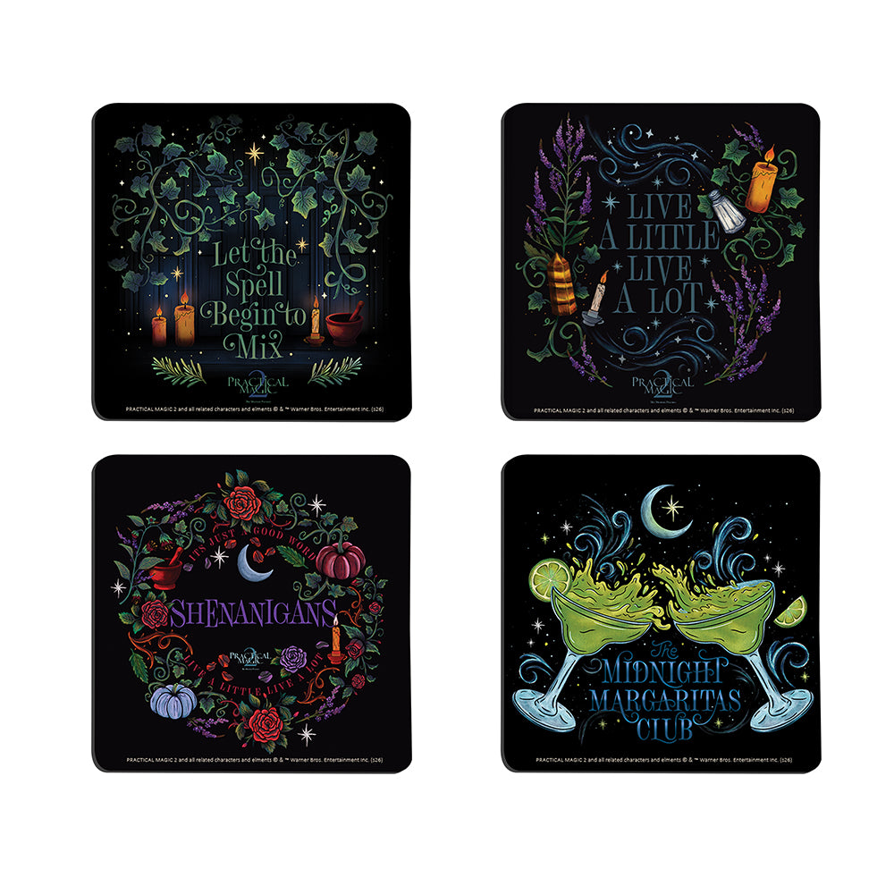Practical Magic 2 (Witchy Sayings) 3.5" x 3.5" Hardboard Coaster Set of Four CSTRHRD079