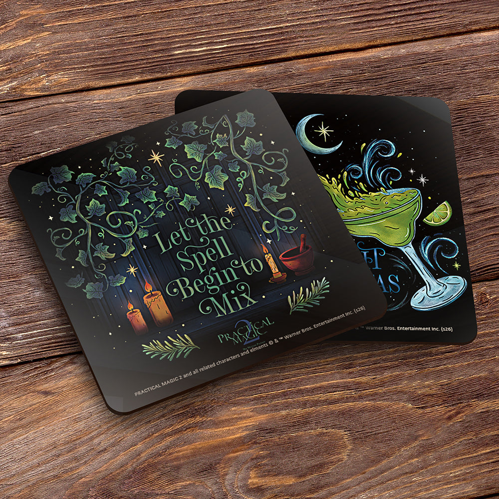 Practical Magic 2 (Witchy Sayings) 3.5" x 3.5" Hardboard Coaster Set of Four CSTRHRD079