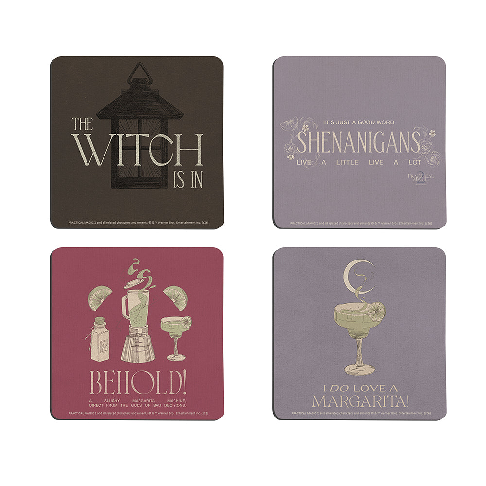 Practical Magic 2 (Witchy Drinks) 3.5" x 3.5" Hardboard Coaster Set of Four CSTRHRD080