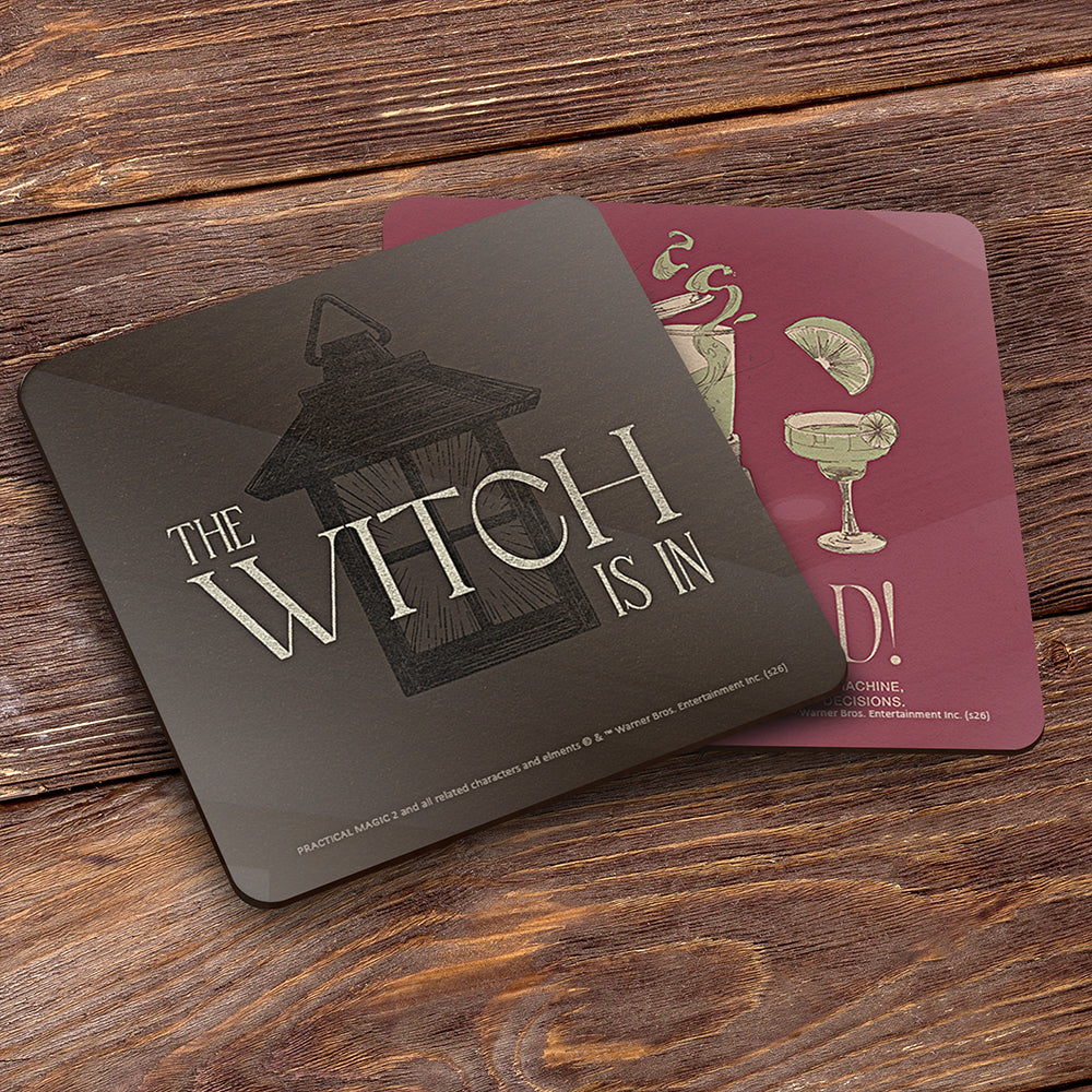 Practical Magic 2 (Witchy Drinks) 3.5" x 3.5" Hardboard Coaster Set of Four CSTRHRD080
